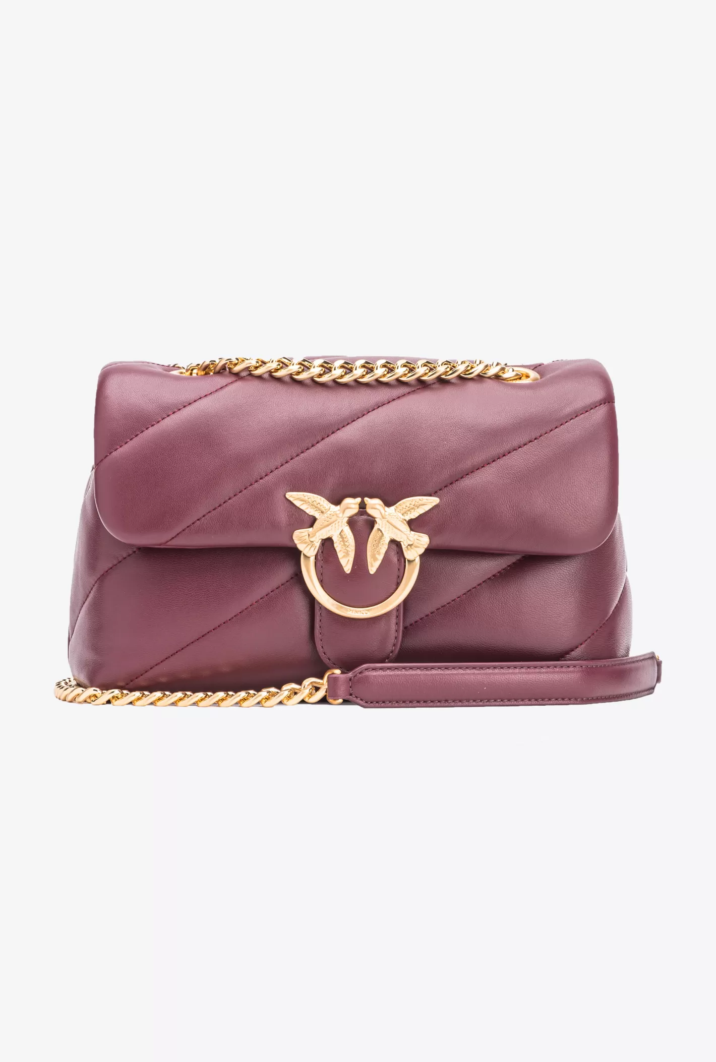 Pinko Classic Love Bag Puff Galleria BORDEAUX - VINO DI WINDSOR-BRUSHED GOLD Discount