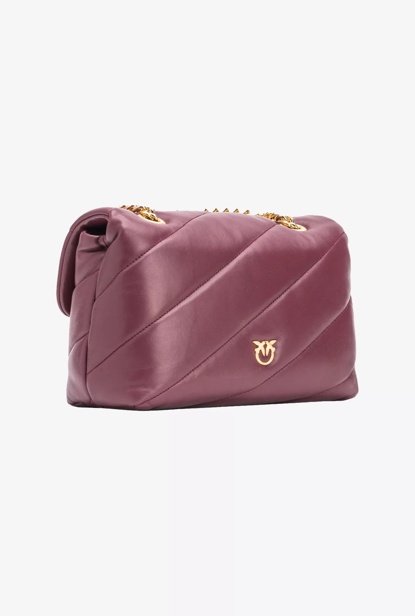 Pinko Classic Love Bag Puff Galleria BORDEAUX - VINO DI WINDSOR-BRUSHED GOLD Discount