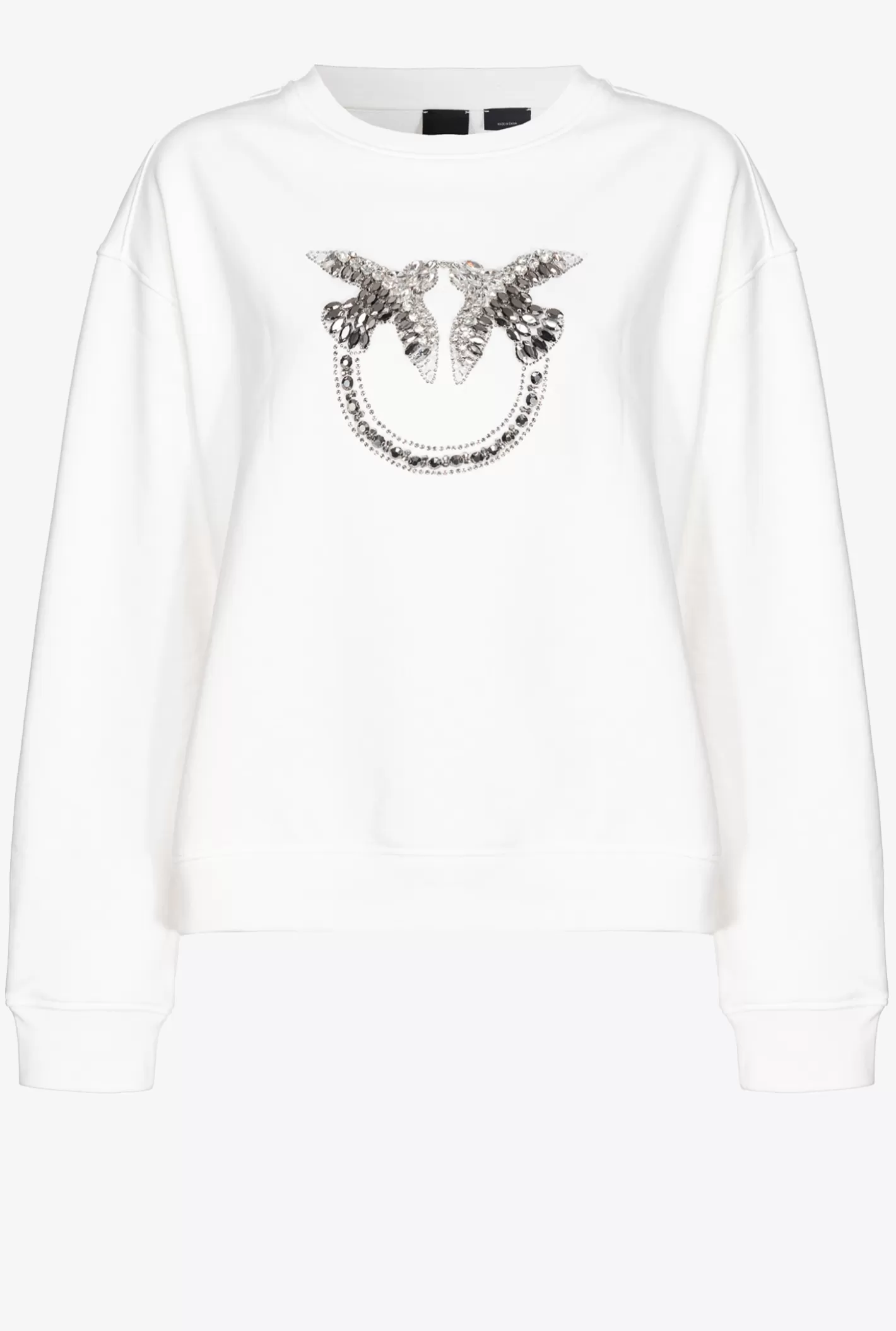 Pinko Felpa ricamo Love Birds BIANCO NEMBO Shop