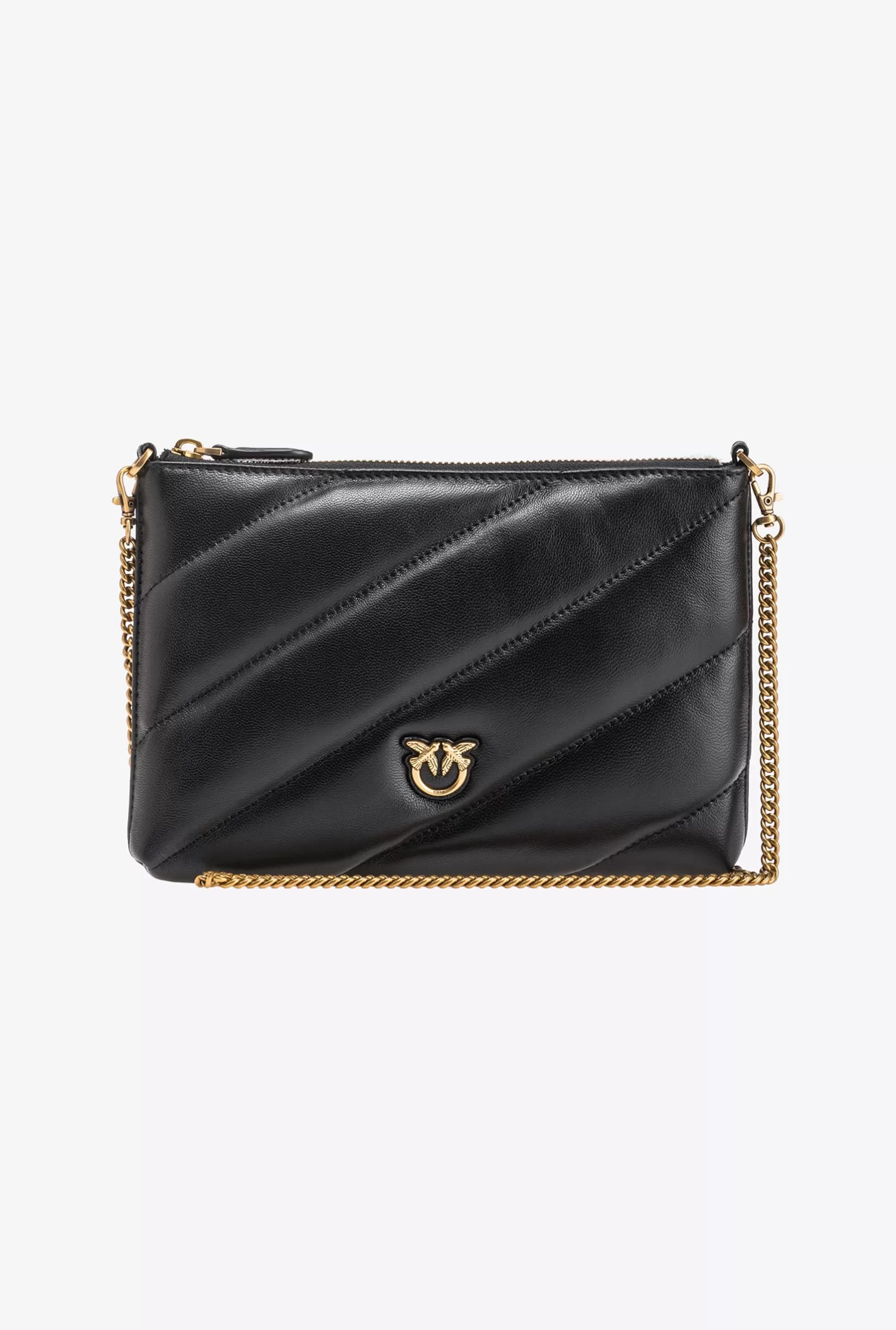 Pinko Flat Bag nappa trapuntata NERO-ANTIQUE GOLD Discount