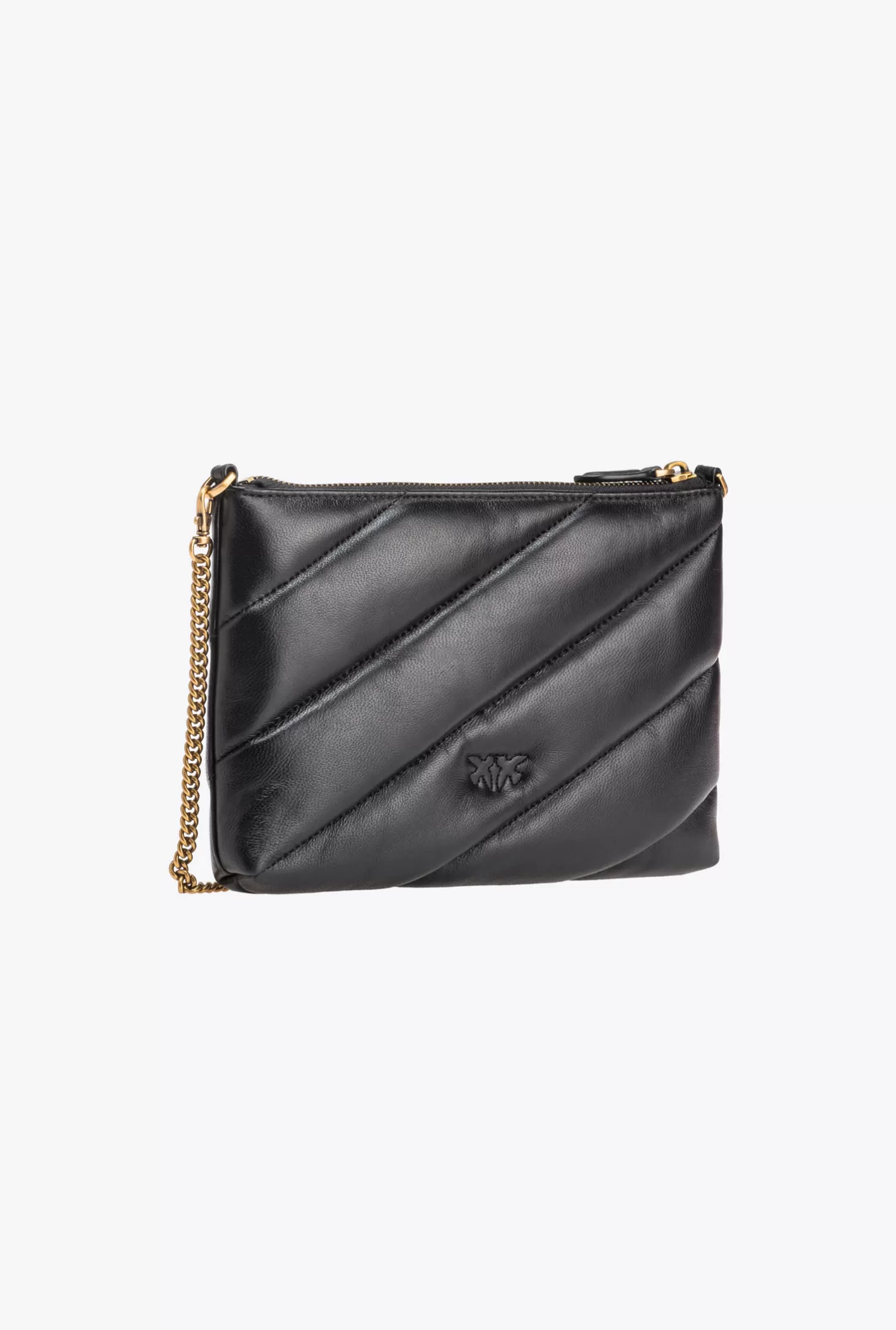 Pinko Flat Bag nappa trapuntata NERO-ANTIQUE GOLD Discount