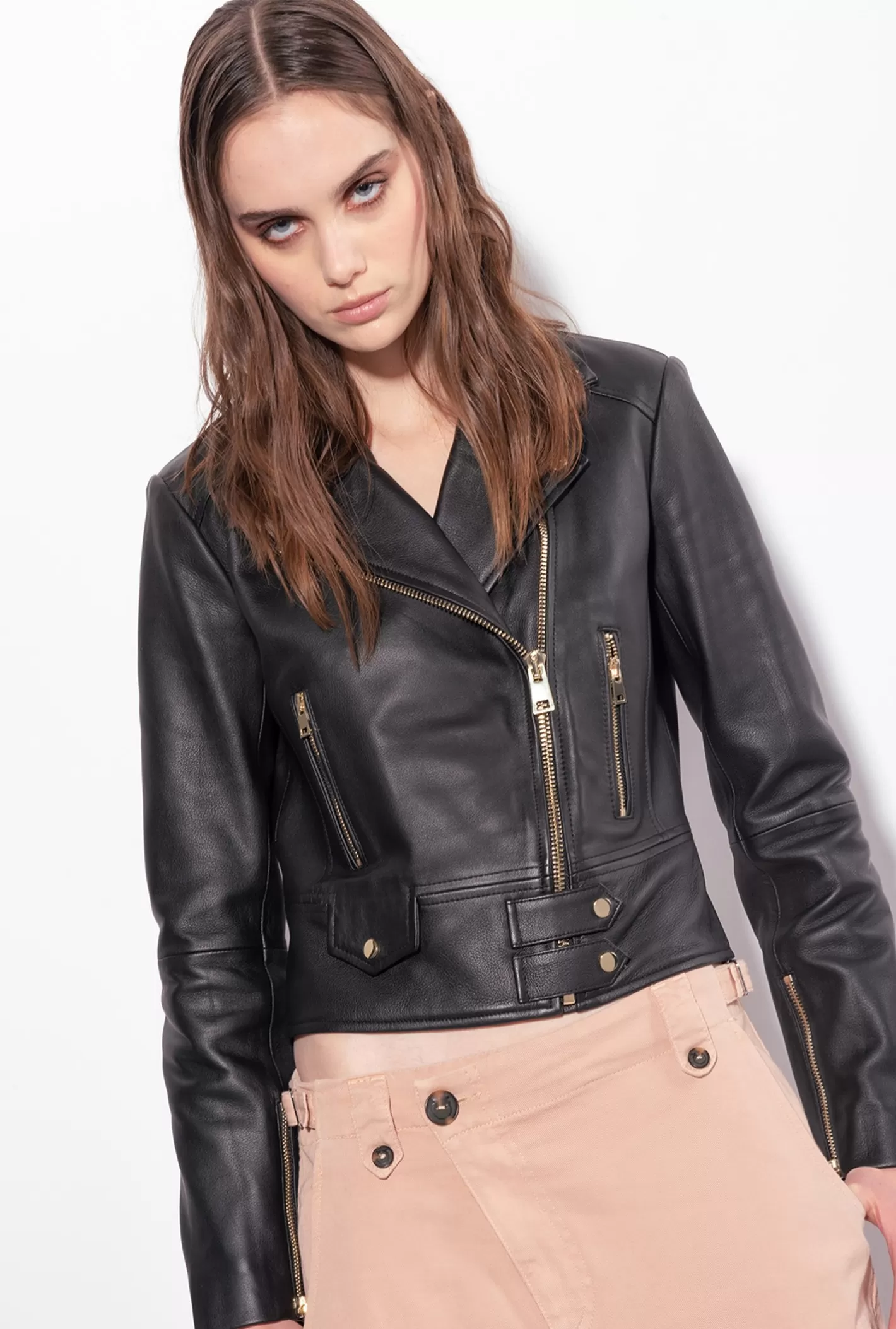 Pinko Giacca biker in nappa NERO LIMOUSINE Flash Sale