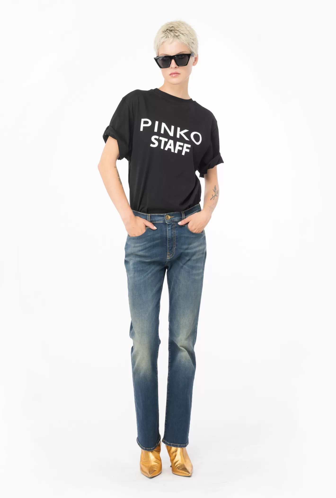 Pinko Jeans bootcut denim stretch LAVAGGIO DIRTY SCURO Best