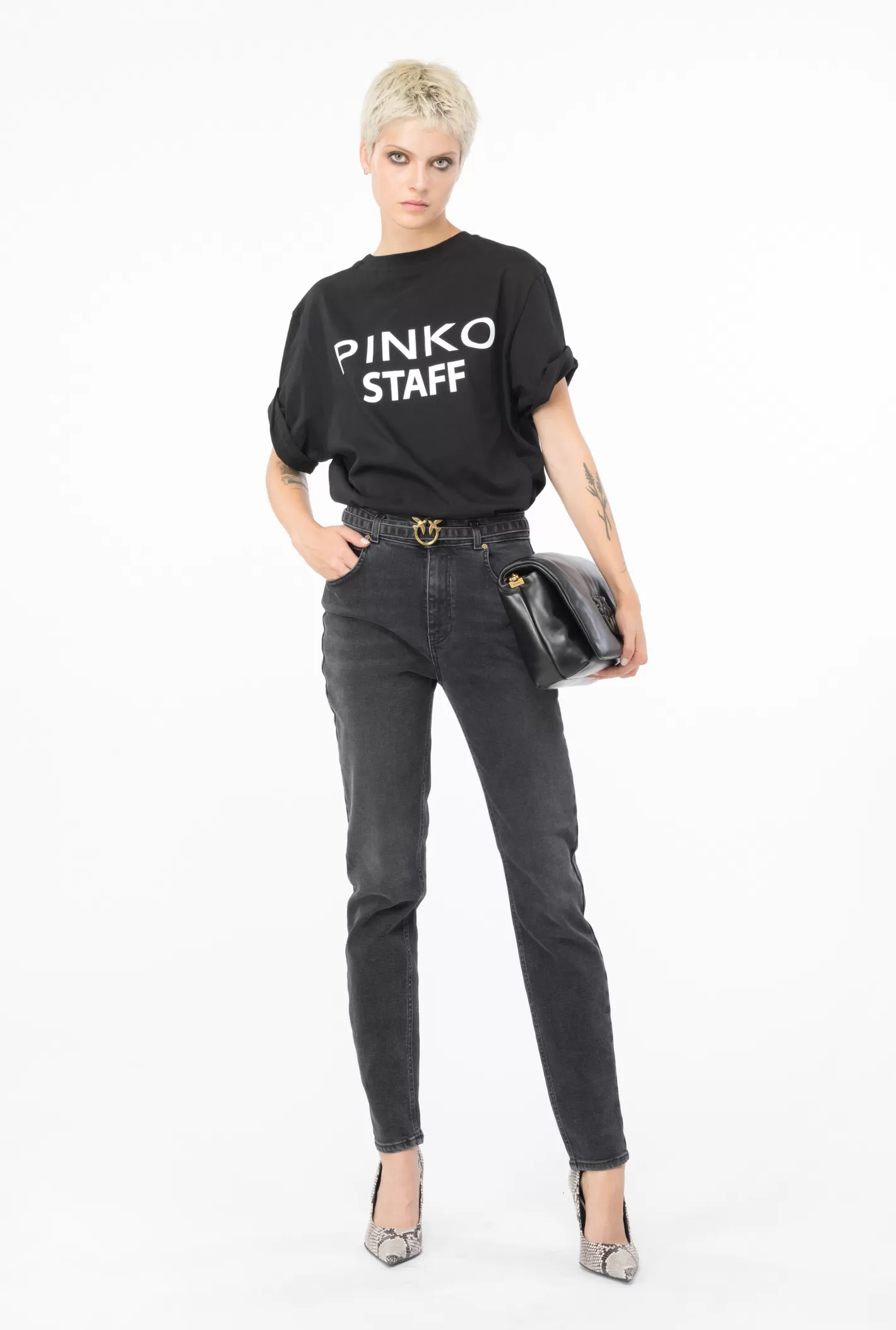 Pinko Jeans skinny denim black stretch con cintura LAVAGGIO VINTAGE BLACK SCURO Store