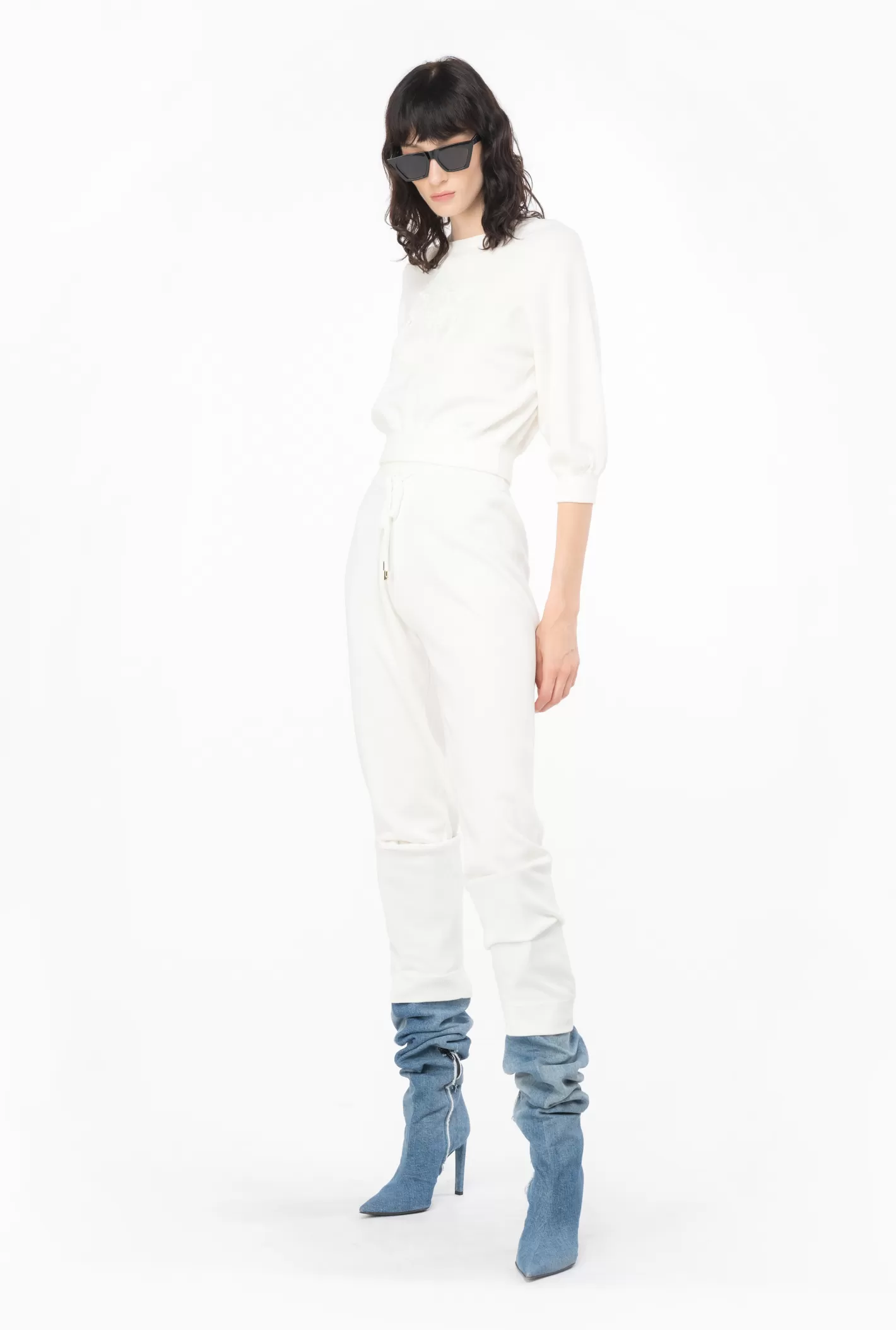 Pinko Joggers in felpa BIANCO BRILL. Online