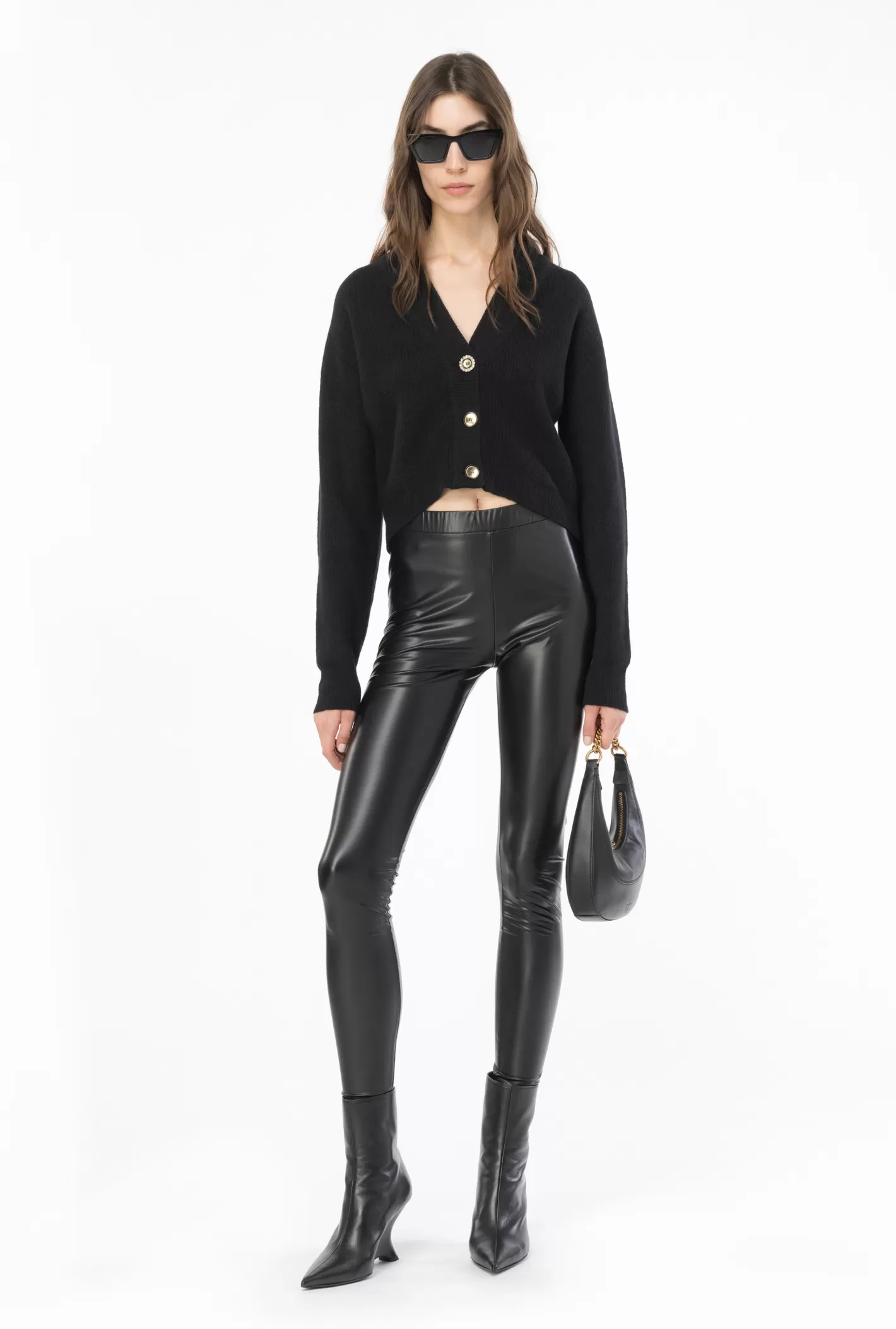 Pinko Leggings effetto pelle NERO LIMOUSINE Online