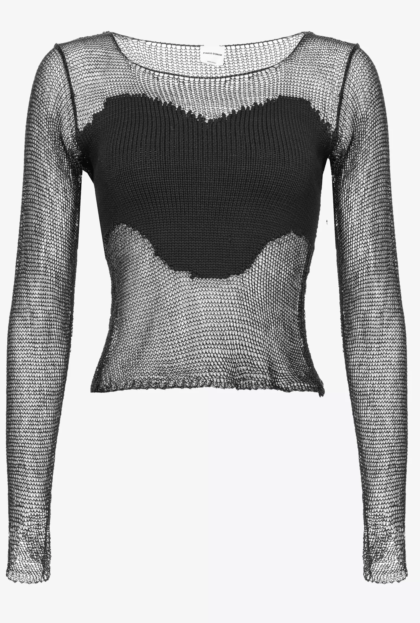 Pinko Maglia a rete con patch NERO LIMOUSINE Flash Sale