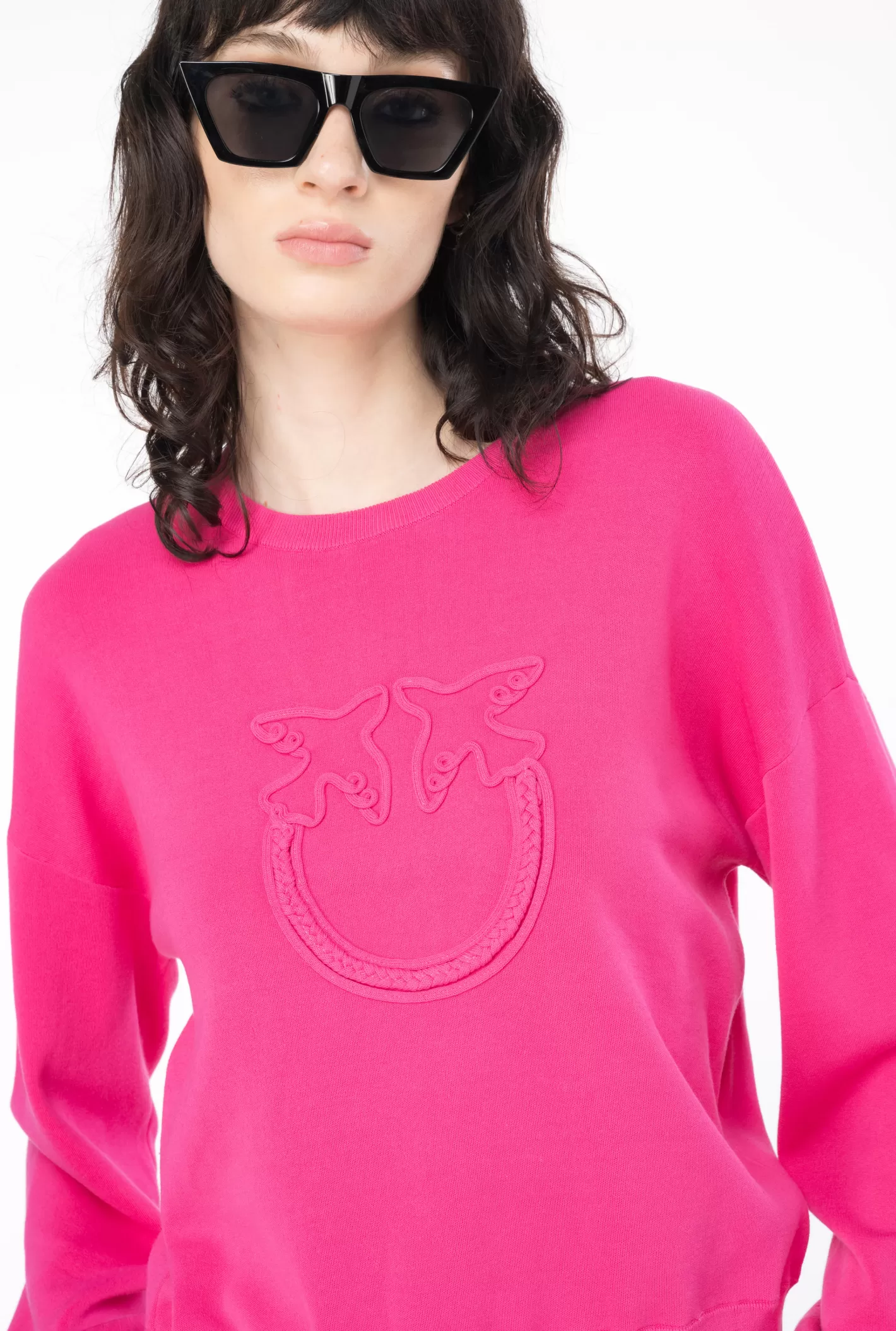 Pinko Maglia applicazione Love Birds BARBABIETOLA CH Sale