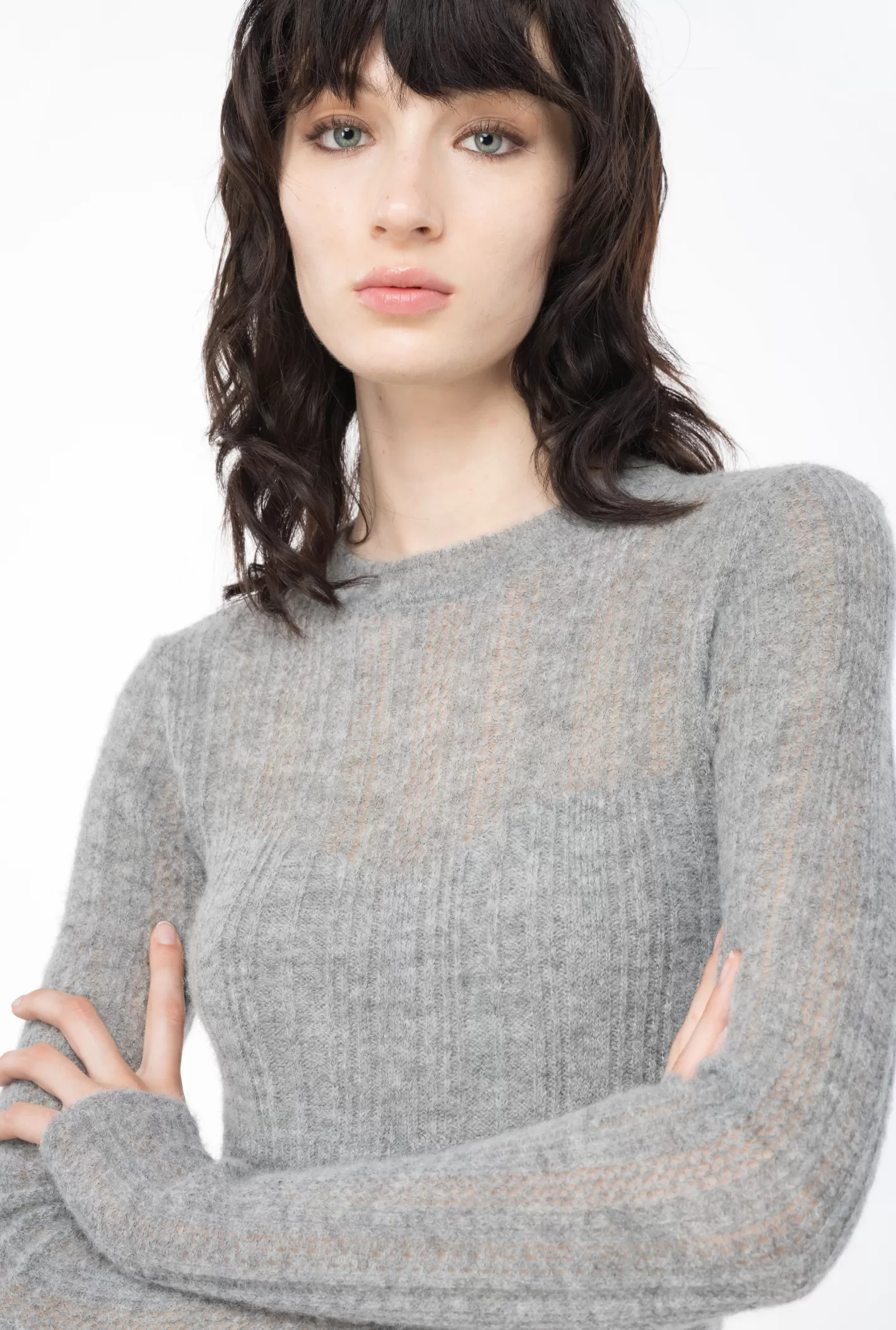 Pinko Maglia misto alpaca punto pizzo GRIGIO-MONUMENTO GR. Discount