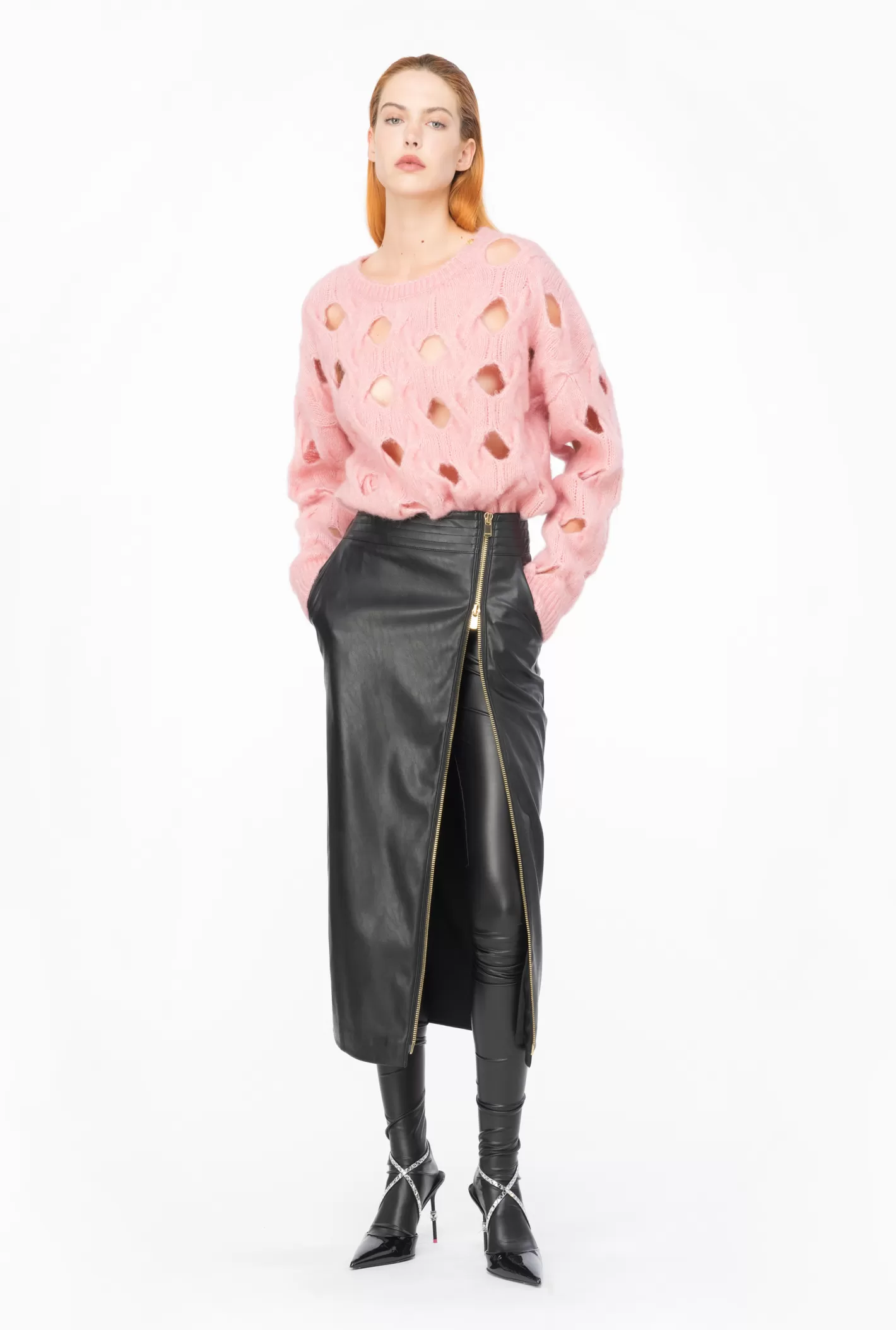 Pinko Maglia misto lana traforata PEONIA Online