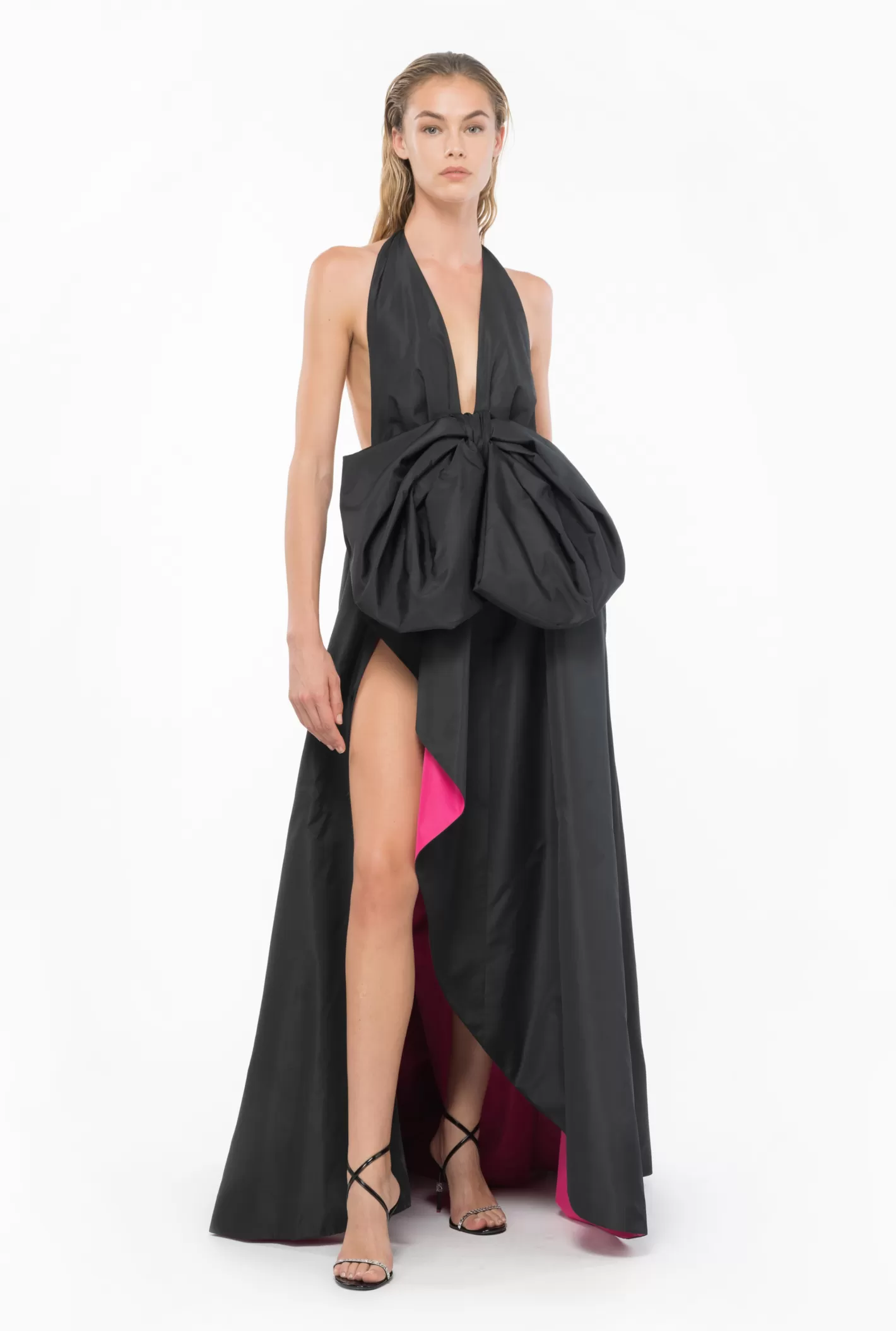 Pinko Maxi abito elegante bicolor NERO/ROSA Store