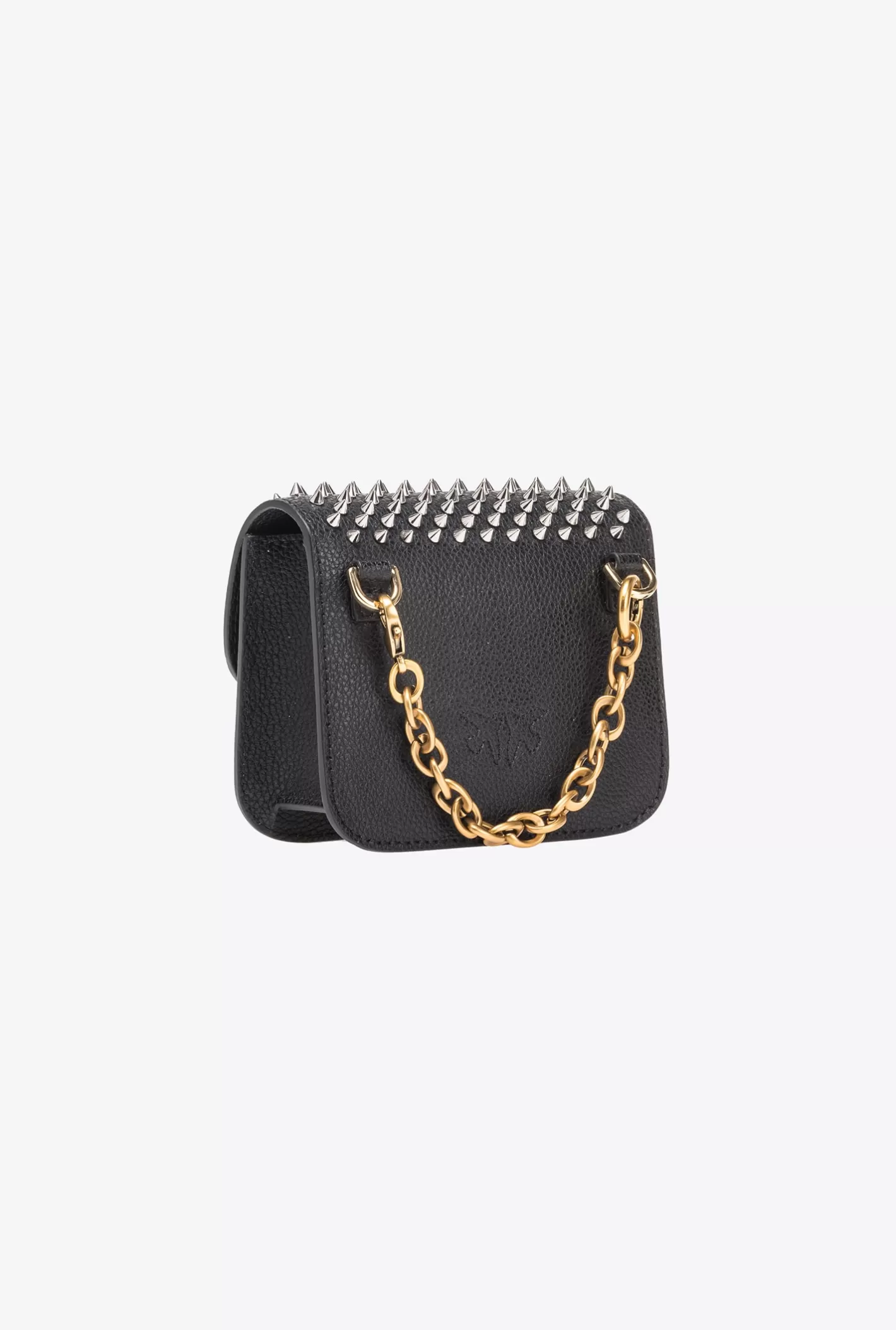 Pinko Micro Love Bag Bell con borchie NERO LIMOUSINE-NIKEL LUCIDO Store