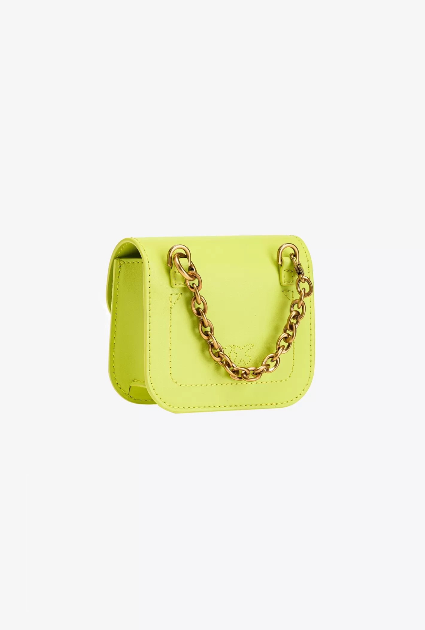 Pinko Micro Love Bag Bell in pelle GIALLO CEDRO-ANTIQUE GOLD Store