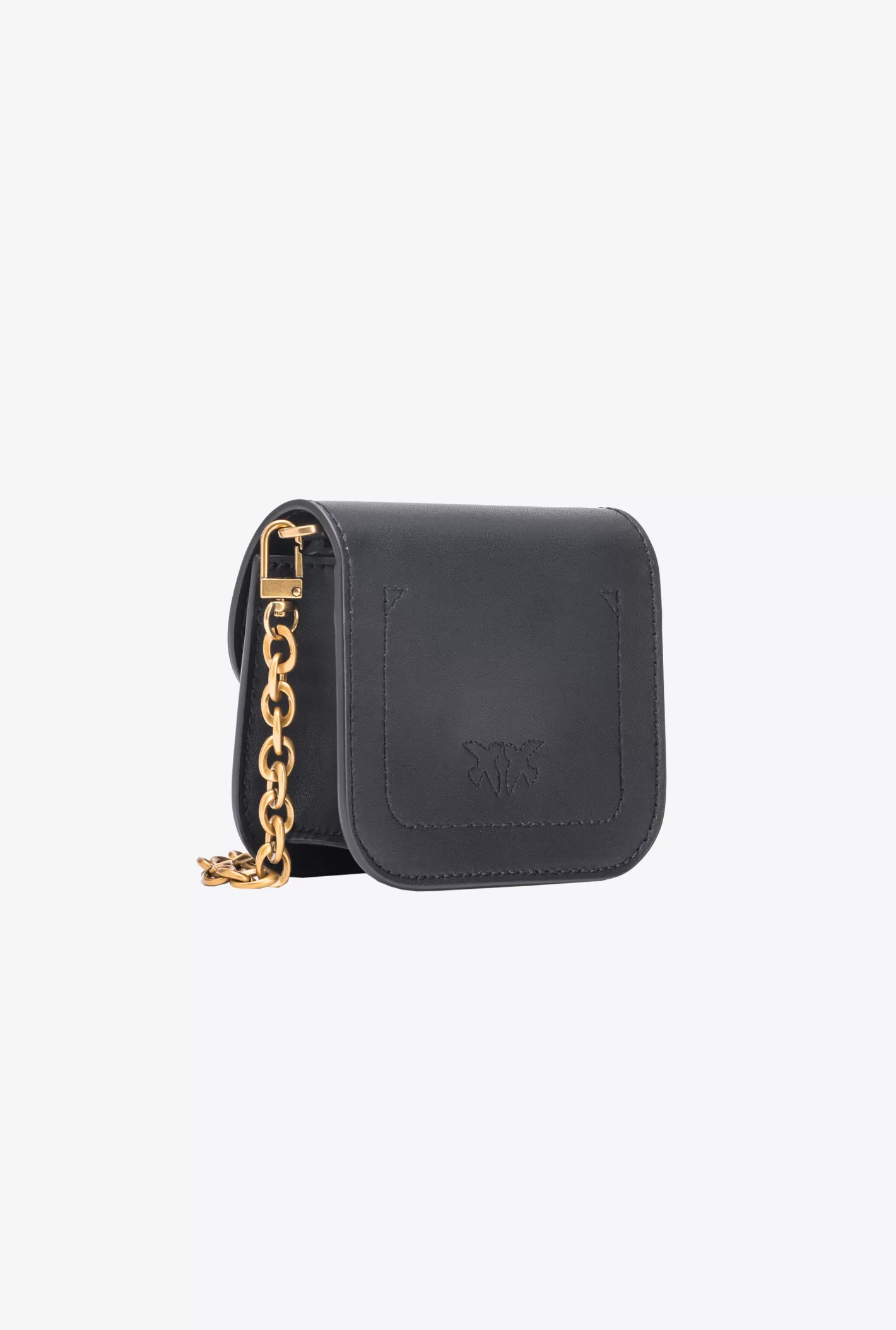 Pinko Micro Love Bag Bell in pelle NERO-ANTIQUE GOLD Outlet