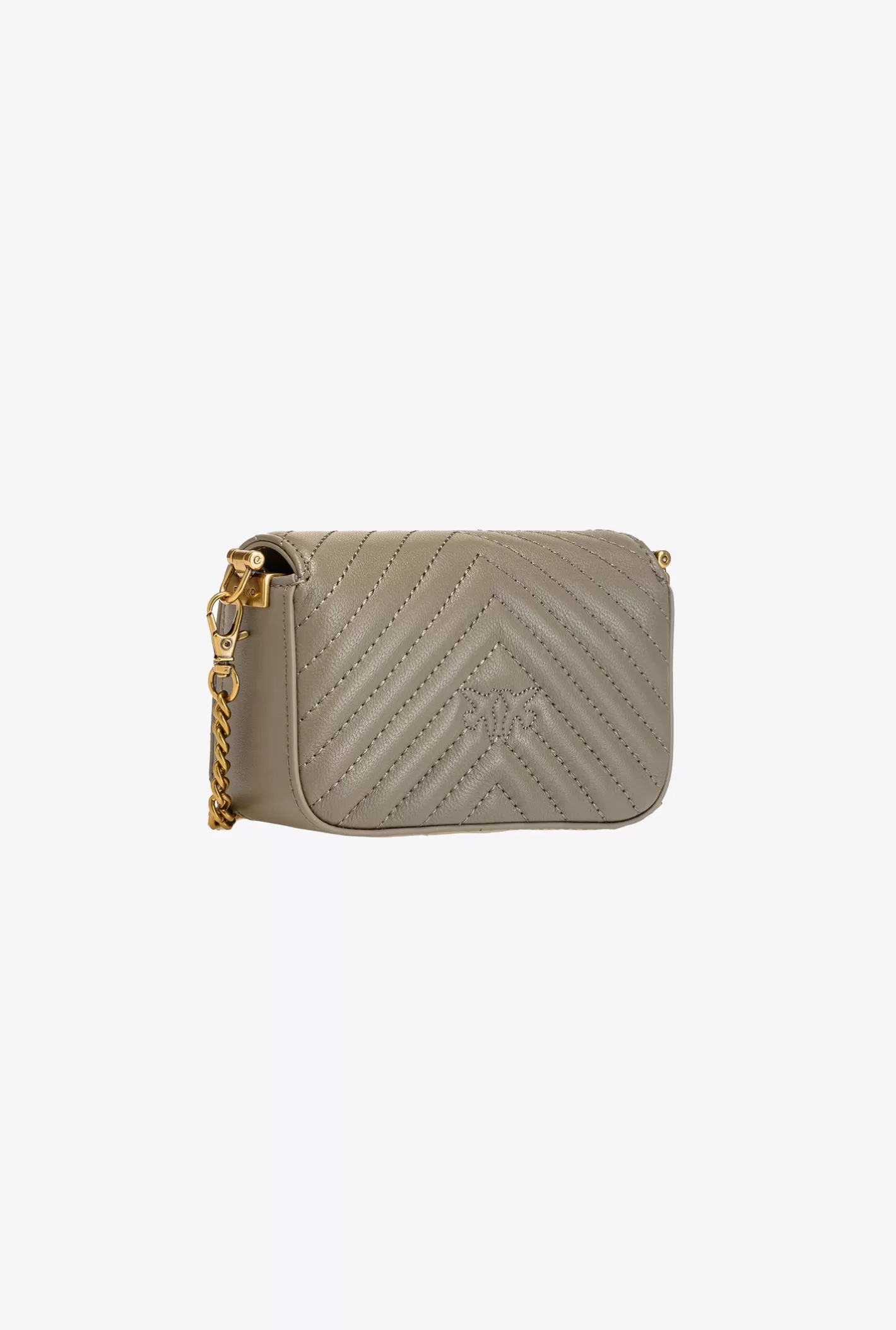 Pinko Micro Love Bag Click Chevron NOCE-ANTIQUE GOLD Flash Sale