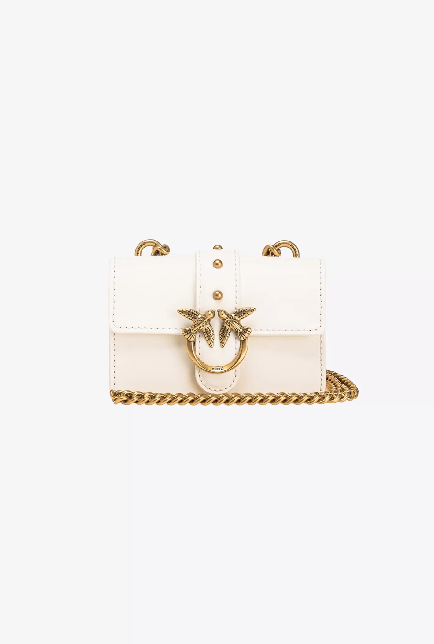 Pinko Micro Love Bag One Simply BIANCO+BANCO-ANTIQUE GOLD Outlet