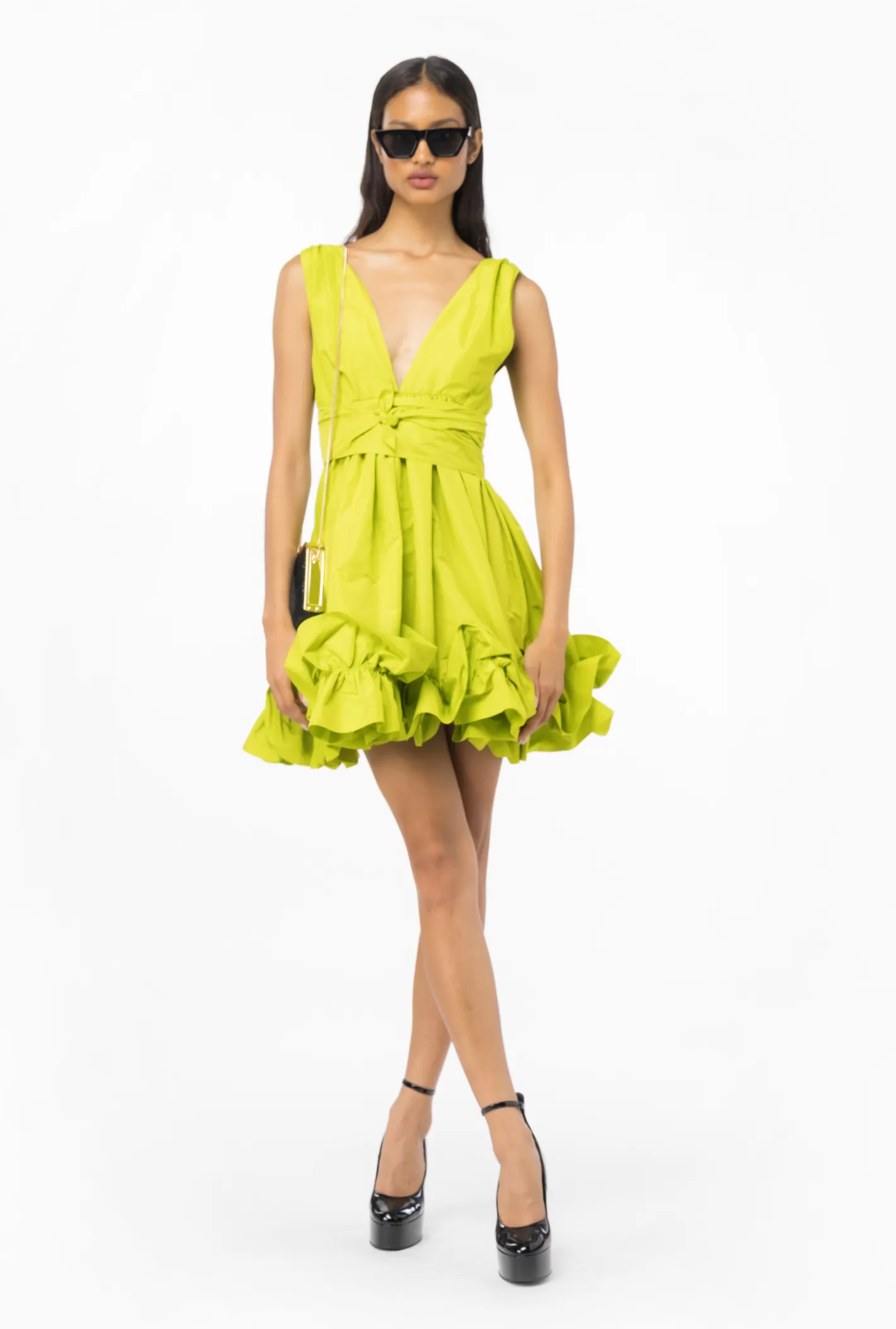 Pinko Mini abito taffetà GIALLO  LIME Flash Sale