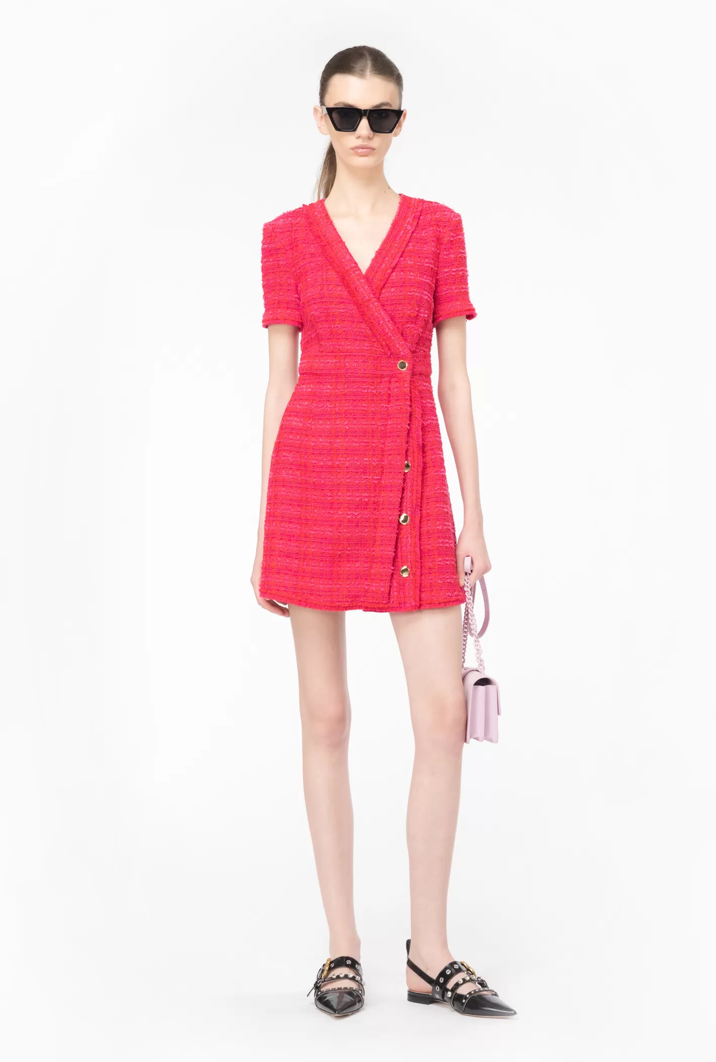 Pinko Mini abito tweed fantasia MULT.FUXIA/ROSSO Flash Sale