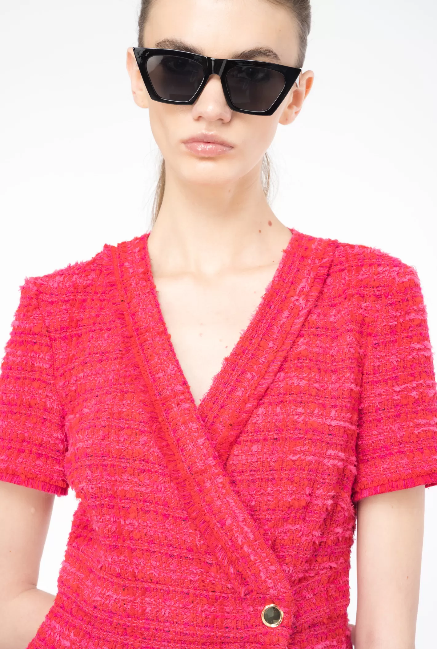 Pinko Mini abito tweed fantasia MULT.FUXIA/ROSSO Flash Sale