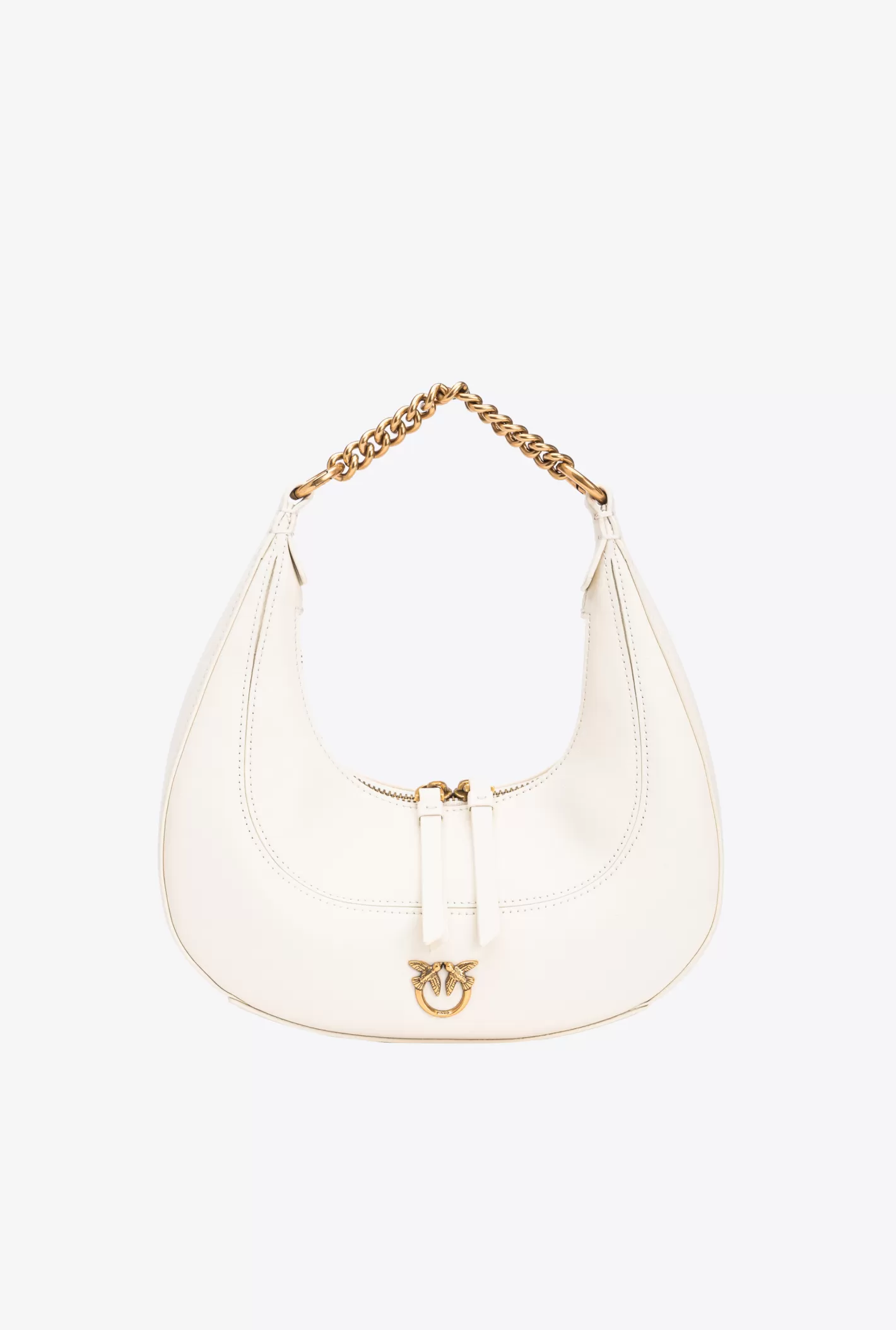 Pinko Mini Brioche Bag Hobo BIANCO+BANCO-ANTIQUE GOLD Cheap