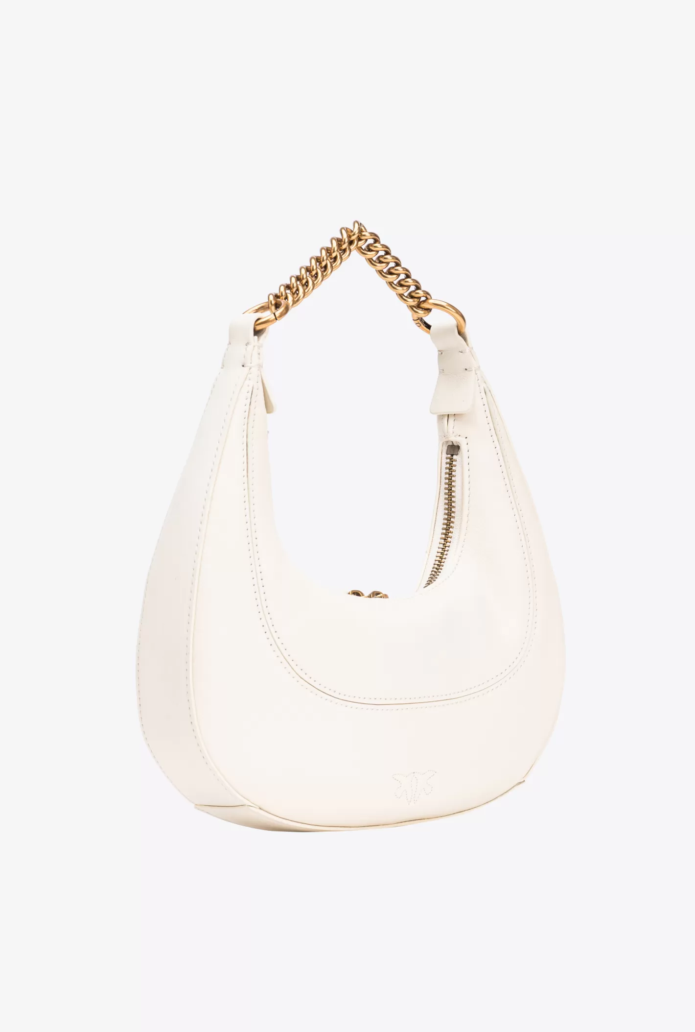 Pinko Mini Brioche Bag Hobo BIANCO+BANCO-ANTIQUE GOLD Cheap