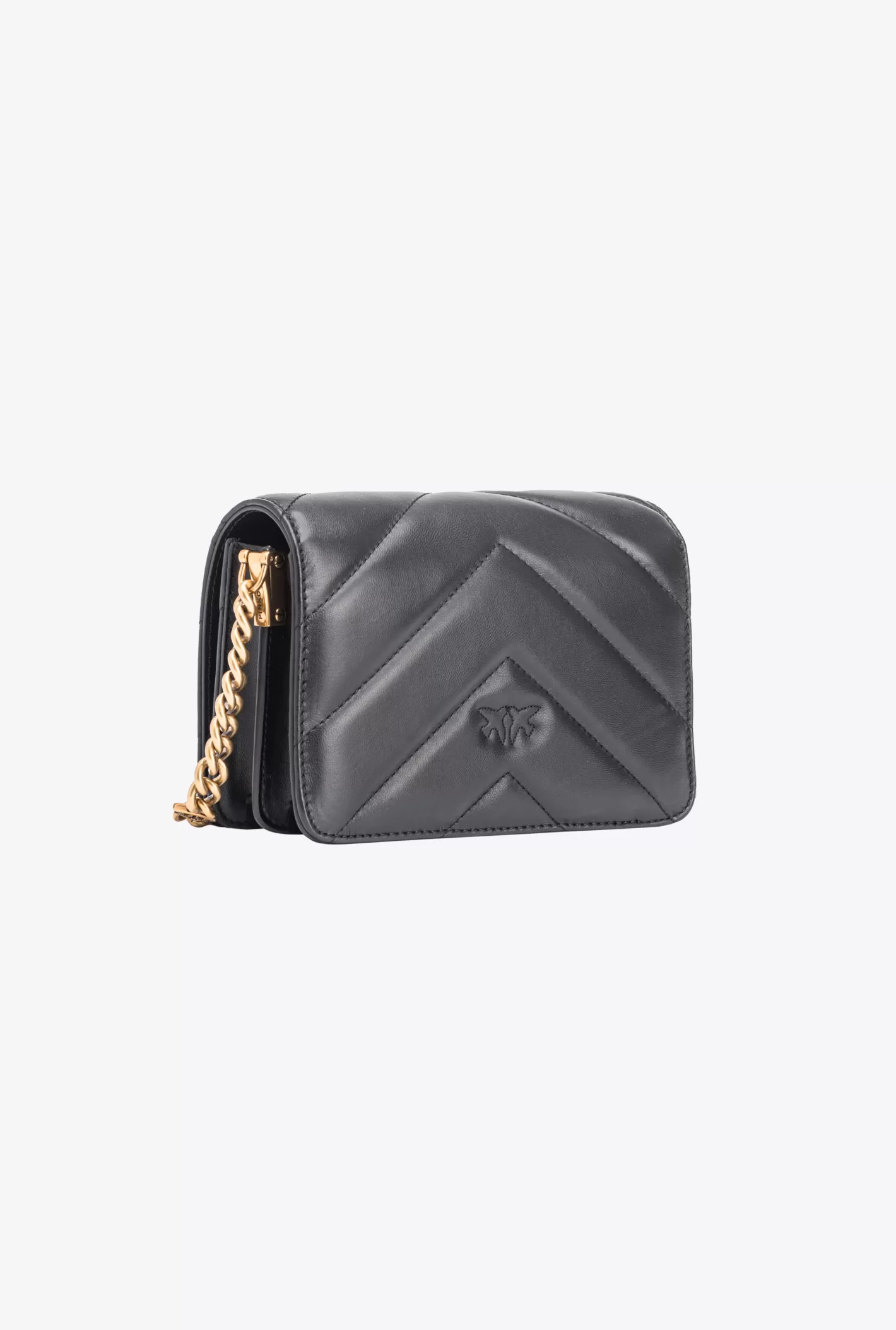 Pinko Mini Love Bag Click Big Chevron NERO-ANTIQUE GOLD Best