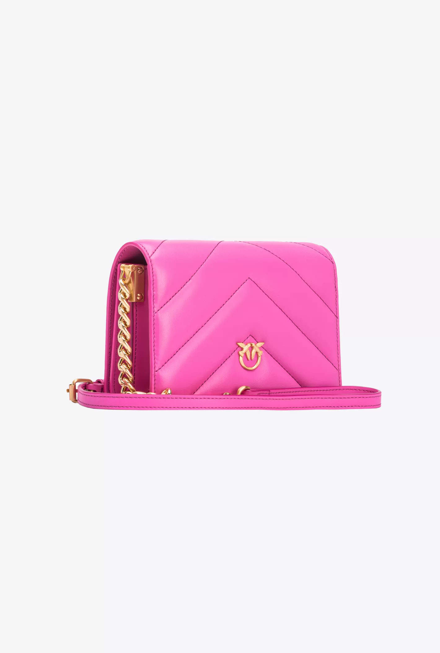 Pinko Mini Love Bag Click Big Chevron Opposite Galleria STRAWBERRY+COL. A CONTRASTO Hot