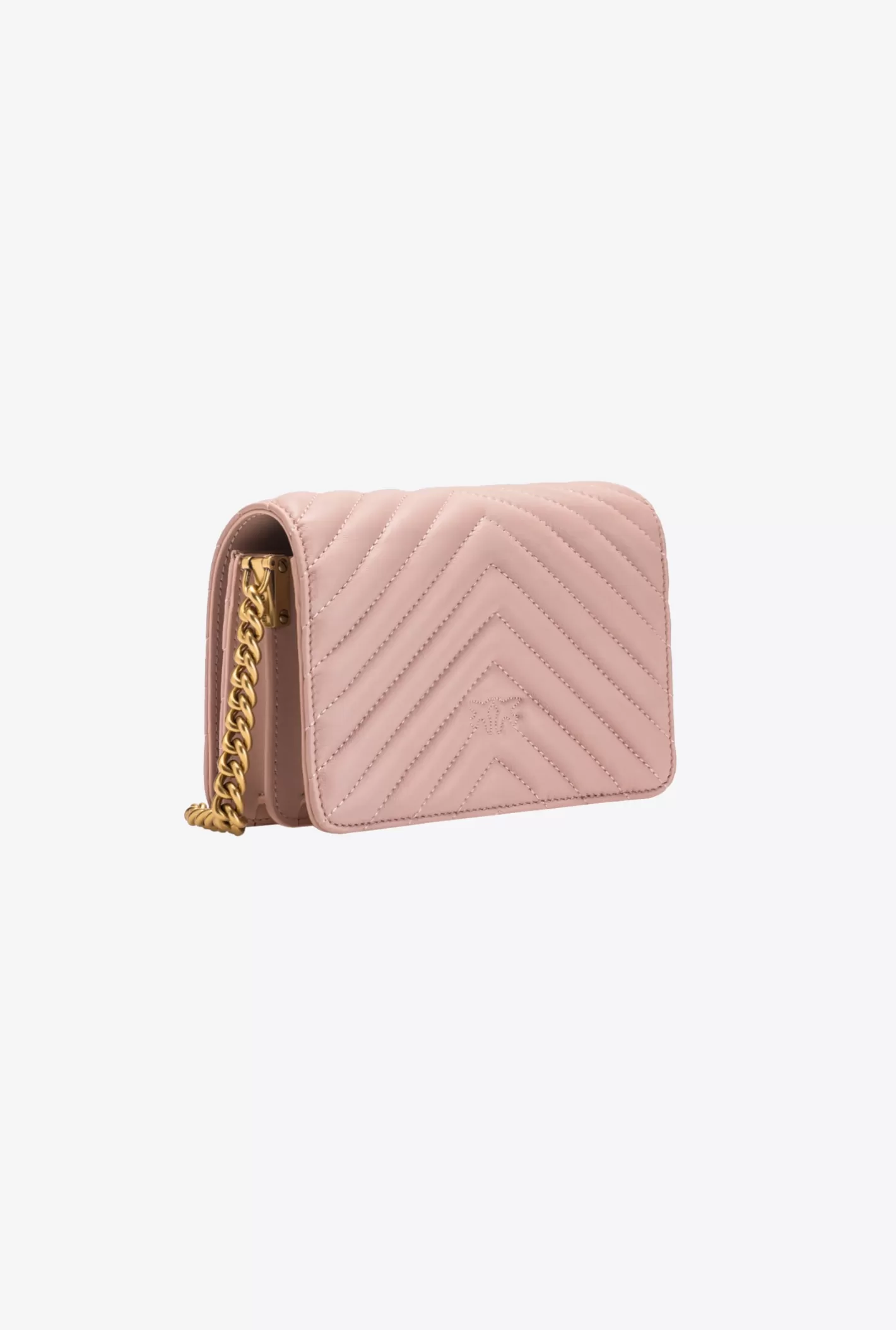 Pinko Mini Love Bag Click Chevron ROSA/POLVERE ROSA-ANTIQUE GOLD Fashion