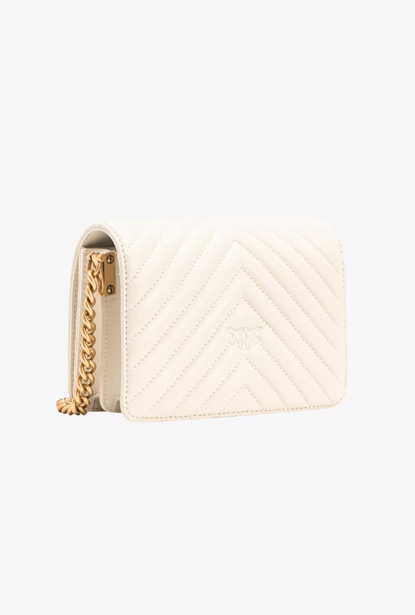 Pinko Mini Love Bag Click Chevron BIANCO+BANCO-ANTIQUE GOLD Cheap