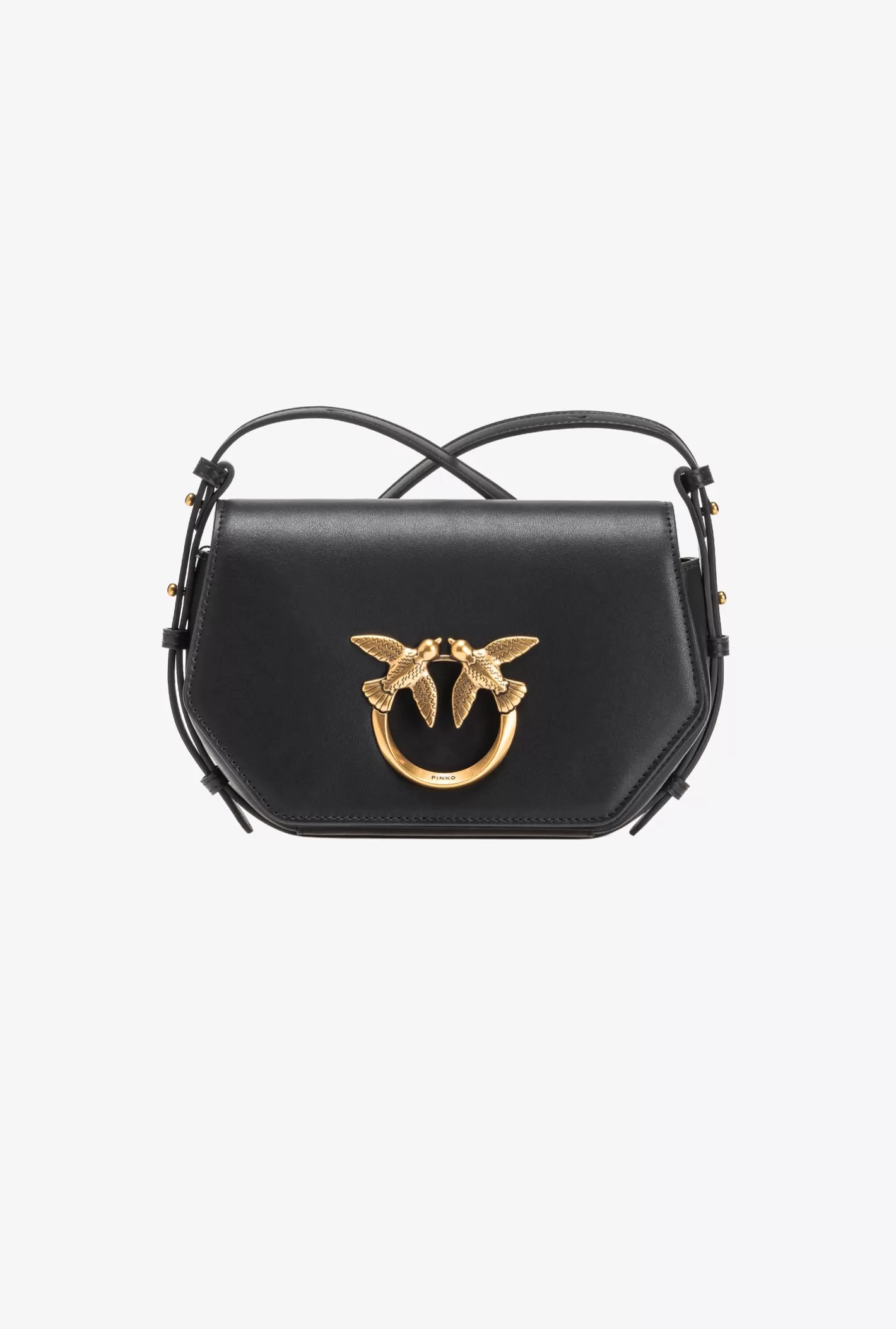 Pinko Mini Love Bag Click Exagon Simply NERO-ANTIQUE GOLD Shop