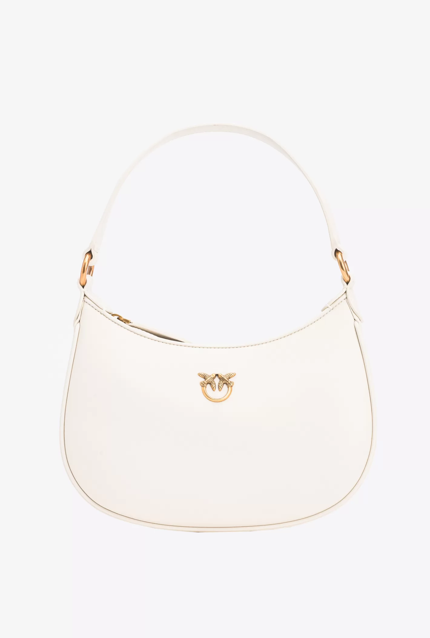 Pinko Mini Love Bag Half Moon Simply BIANCO+BANCO-ANTIQUE GOLD Cheap