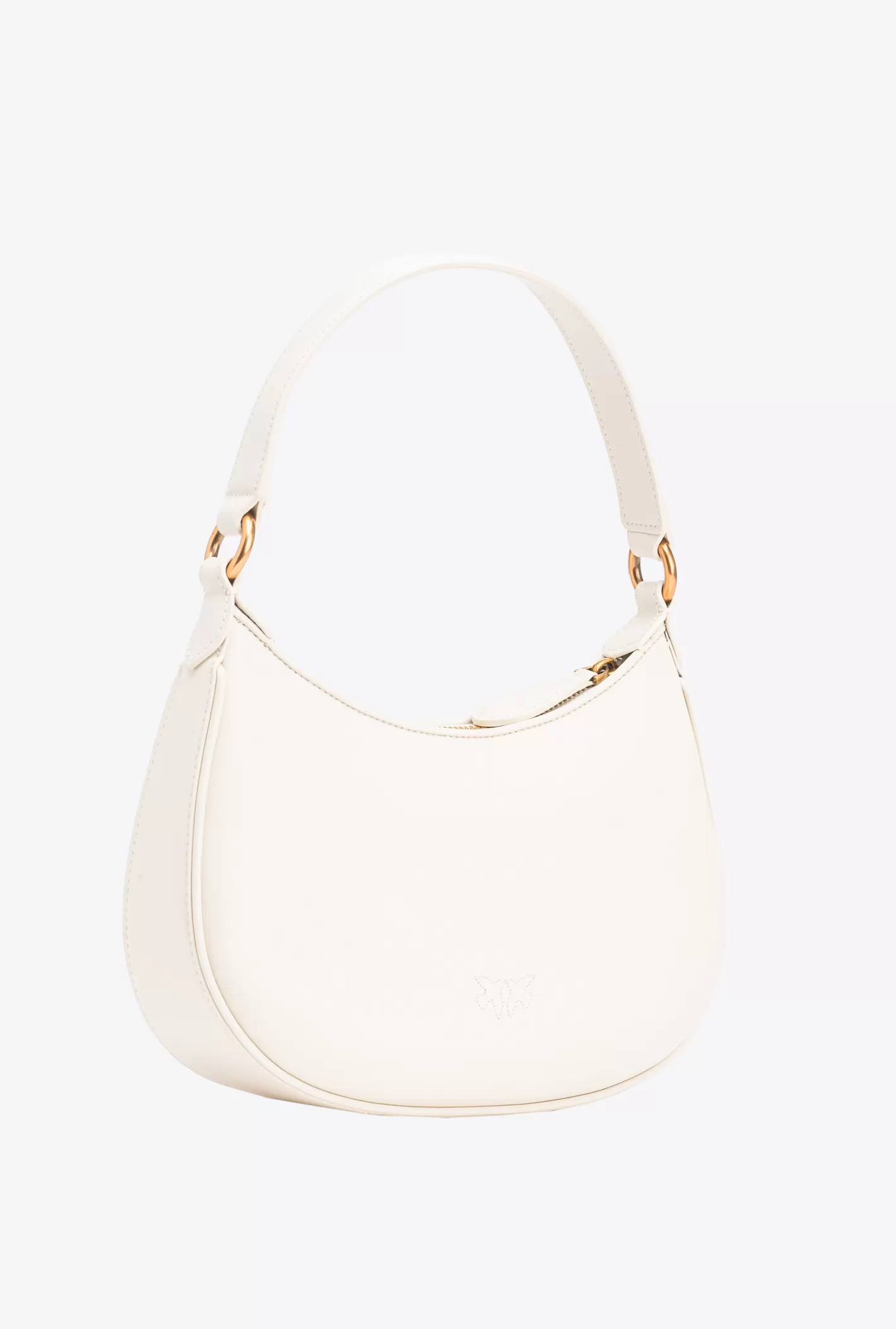 Pinko Mini Love Bag Half Moon Simply BIANCO+BANCO-ANTIQUE GOLD Cheap