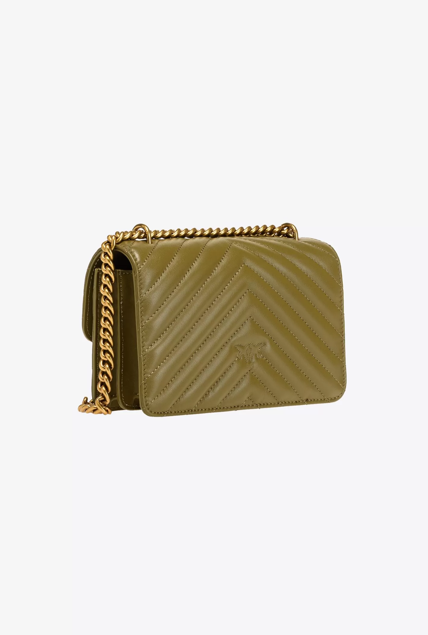 Pinko Mini Love Bag One Chevron Jewel VERDE ABETE-ANTIQUE GOLD Store