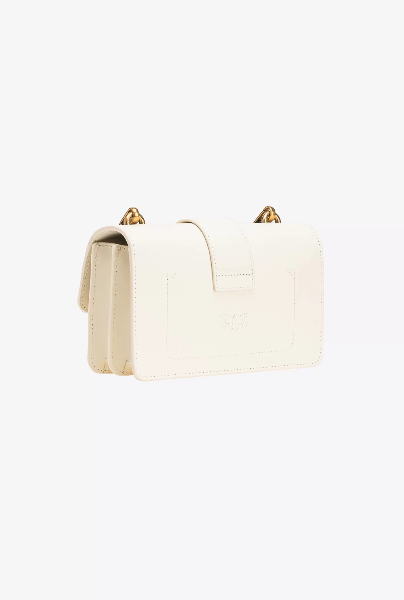 Pinko Mini Love Bag One Painted Studs BIANCO+BANCO-ANTIQUE GOLD Online