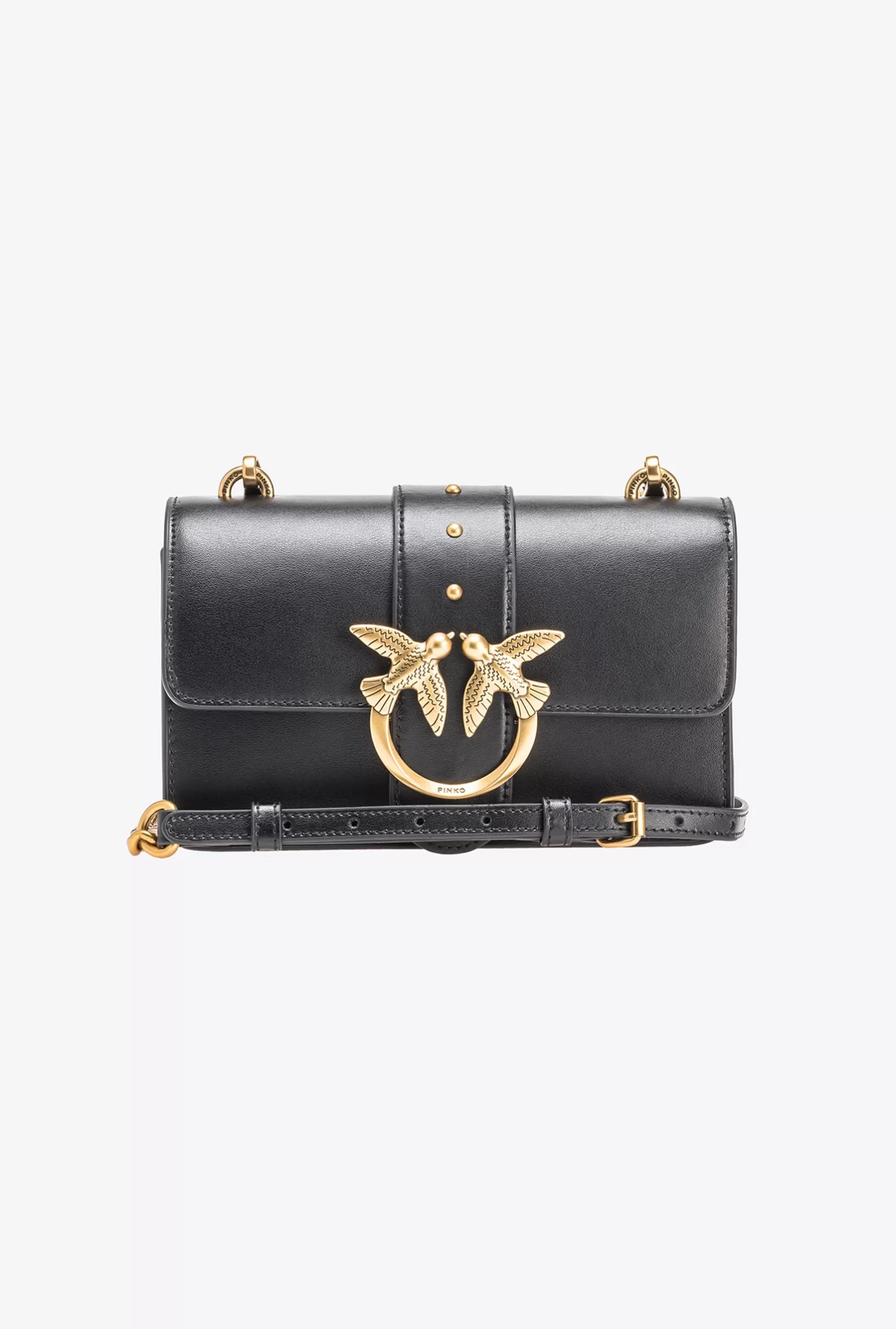 Pinko Mini Love Bag One Simply NERO-ANTIQUE GOLD Outlet