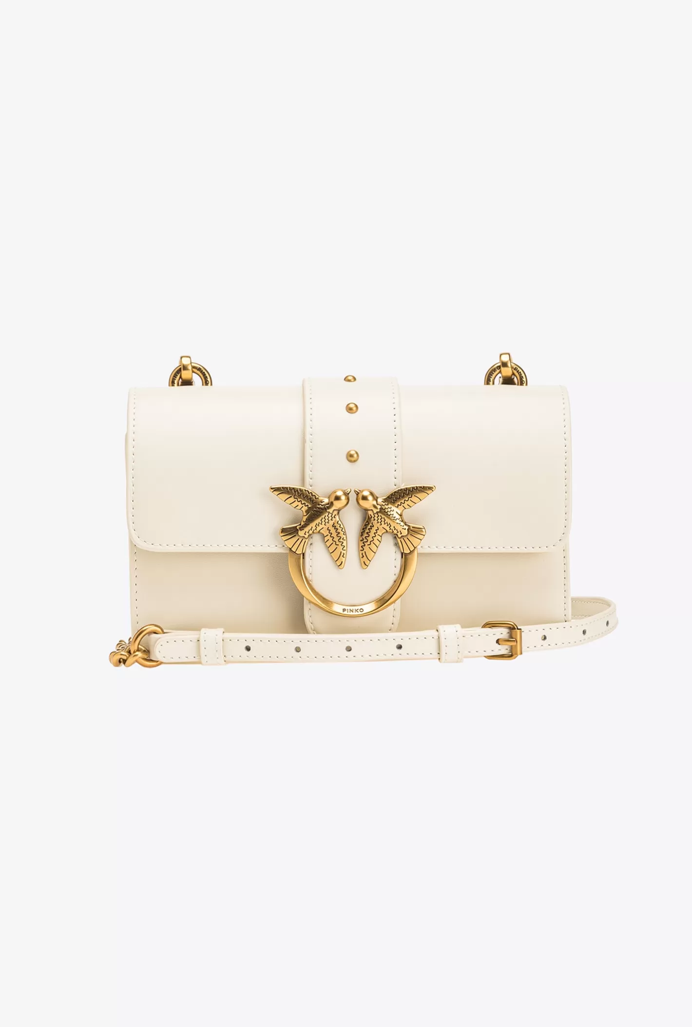 Pinko Mini Love Bag One Simply BIANCO+BANCO-ANTIQUE GOLD Cheap