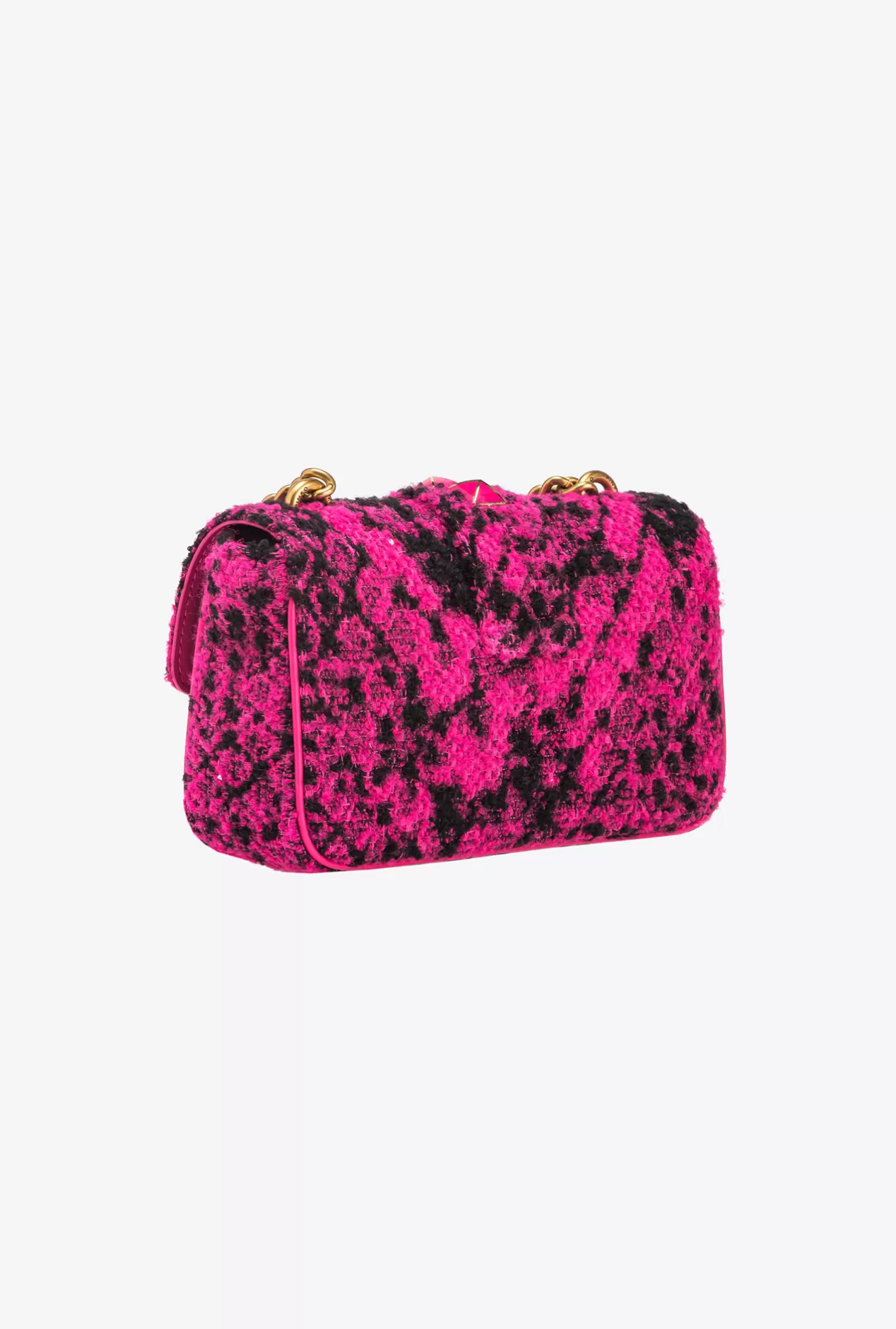 Pinko Mini Love Bag One snake jacquard FUXIA/NERO-ANTIQUE GOLD Cheap