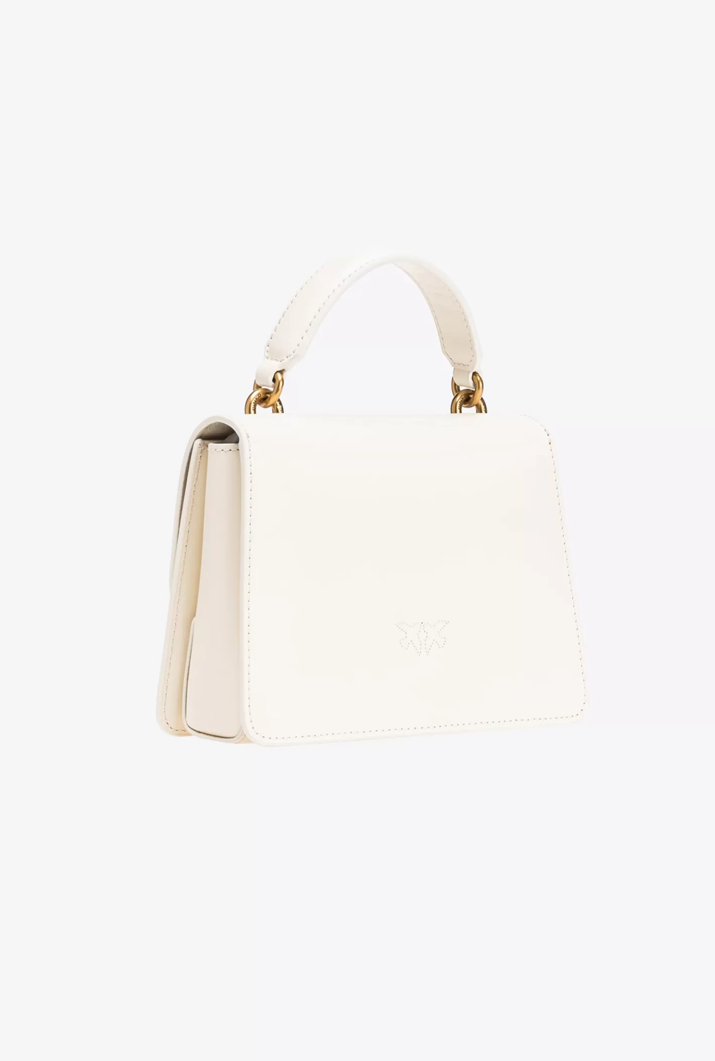 Pinko Mini Love Bag One Top Handle Light Simply BIANCO+BANCO-ANTIQUE GOLD Hot