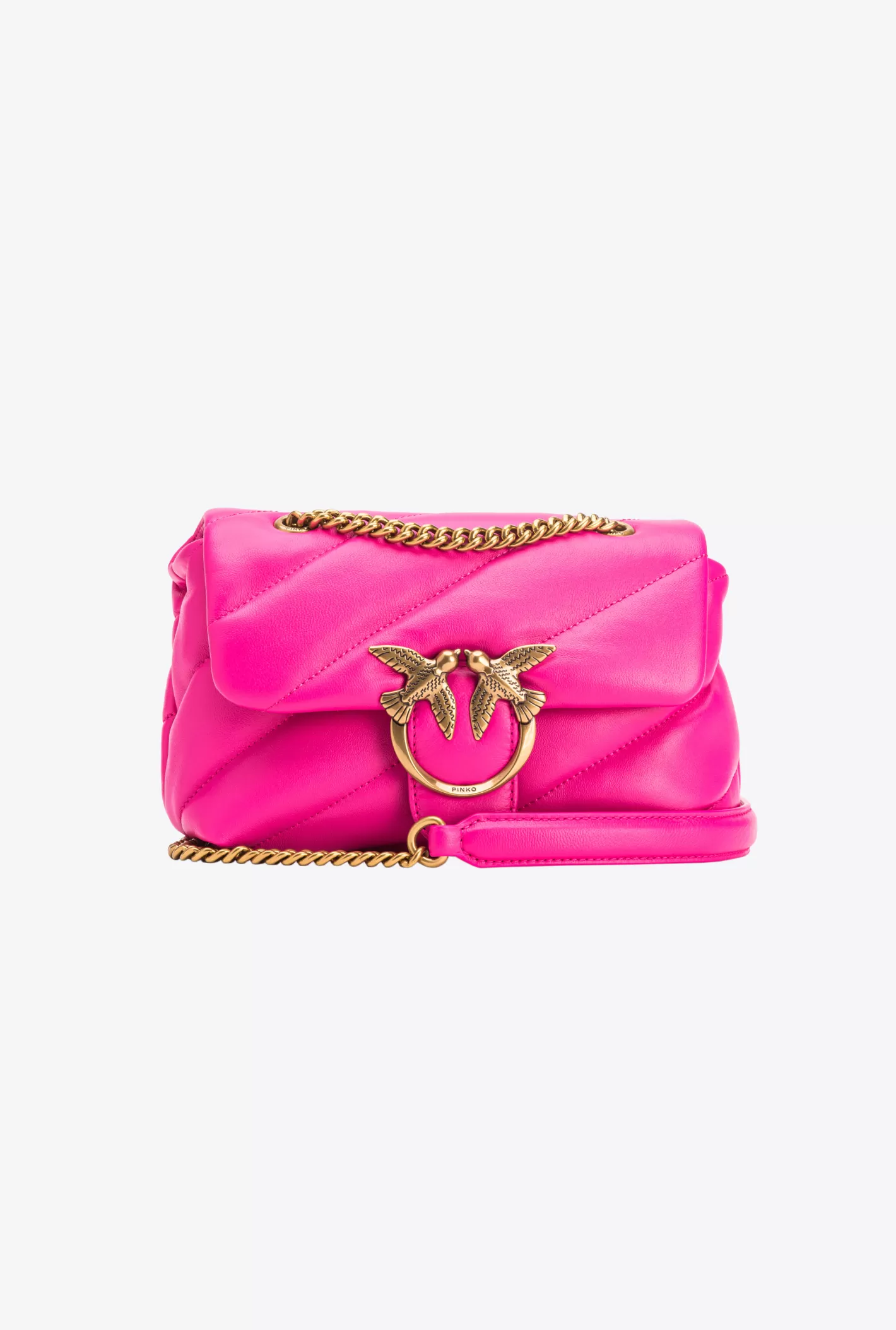 Pinko Mini Love Bag Puff Maxi Quilt PINK PINKO-ANTIQUE GOLD Discount