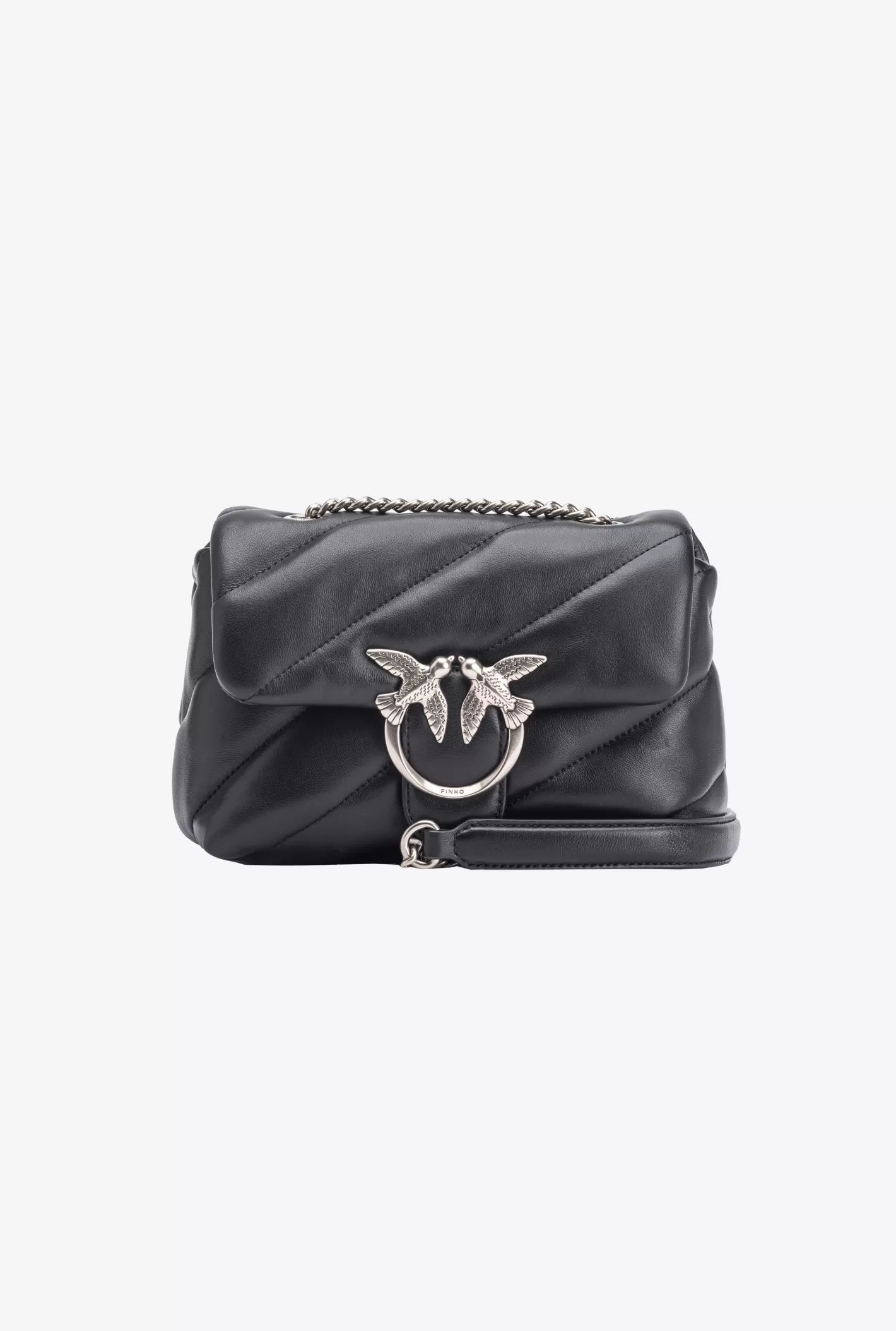 Pinko Mini Love Bag Puff Maxi Quilt NERO-OLD SILVER Store