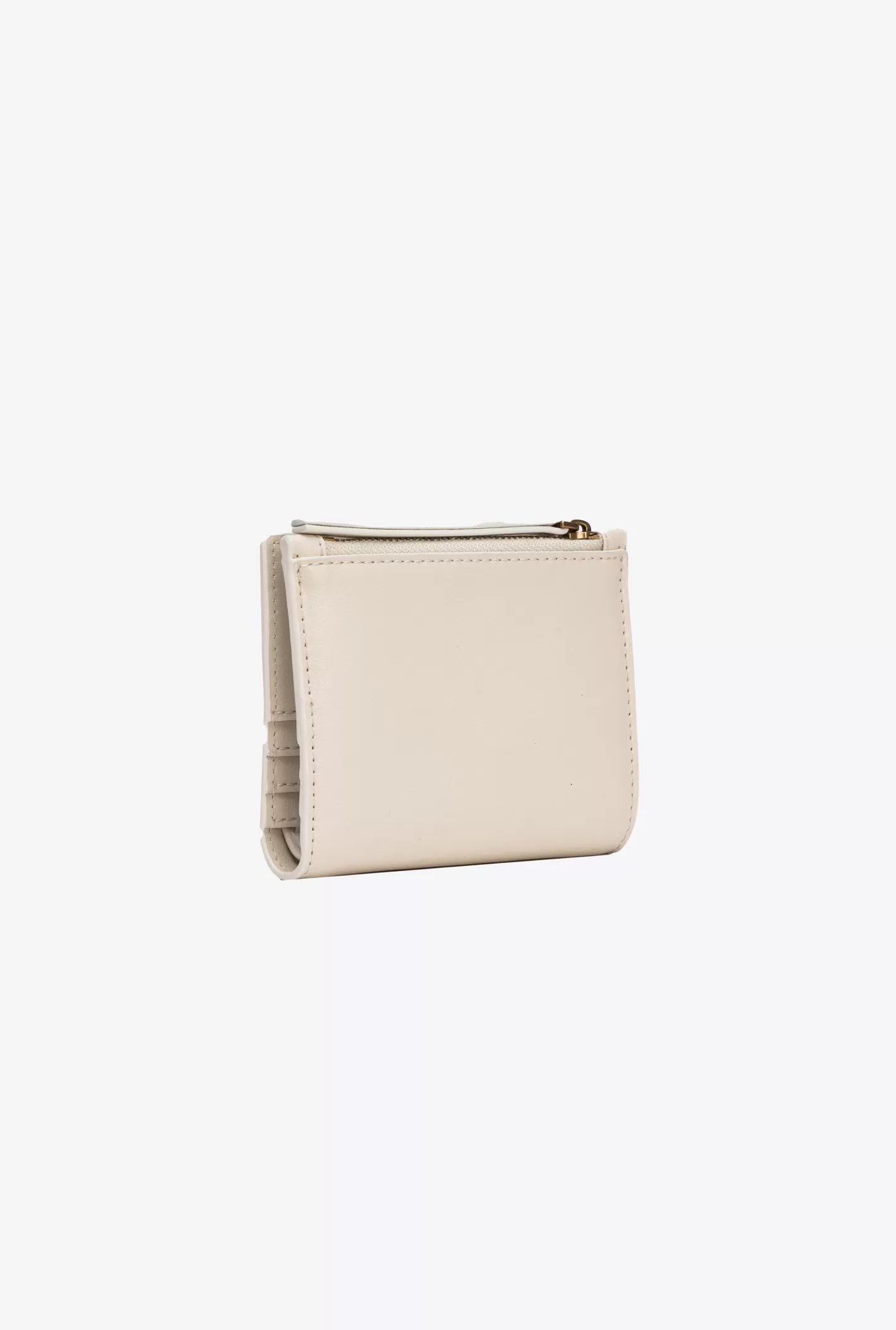 Pinko Mini portafoglio in pelle BIANCO+BANCO-ANTIQUE GOLD Discount