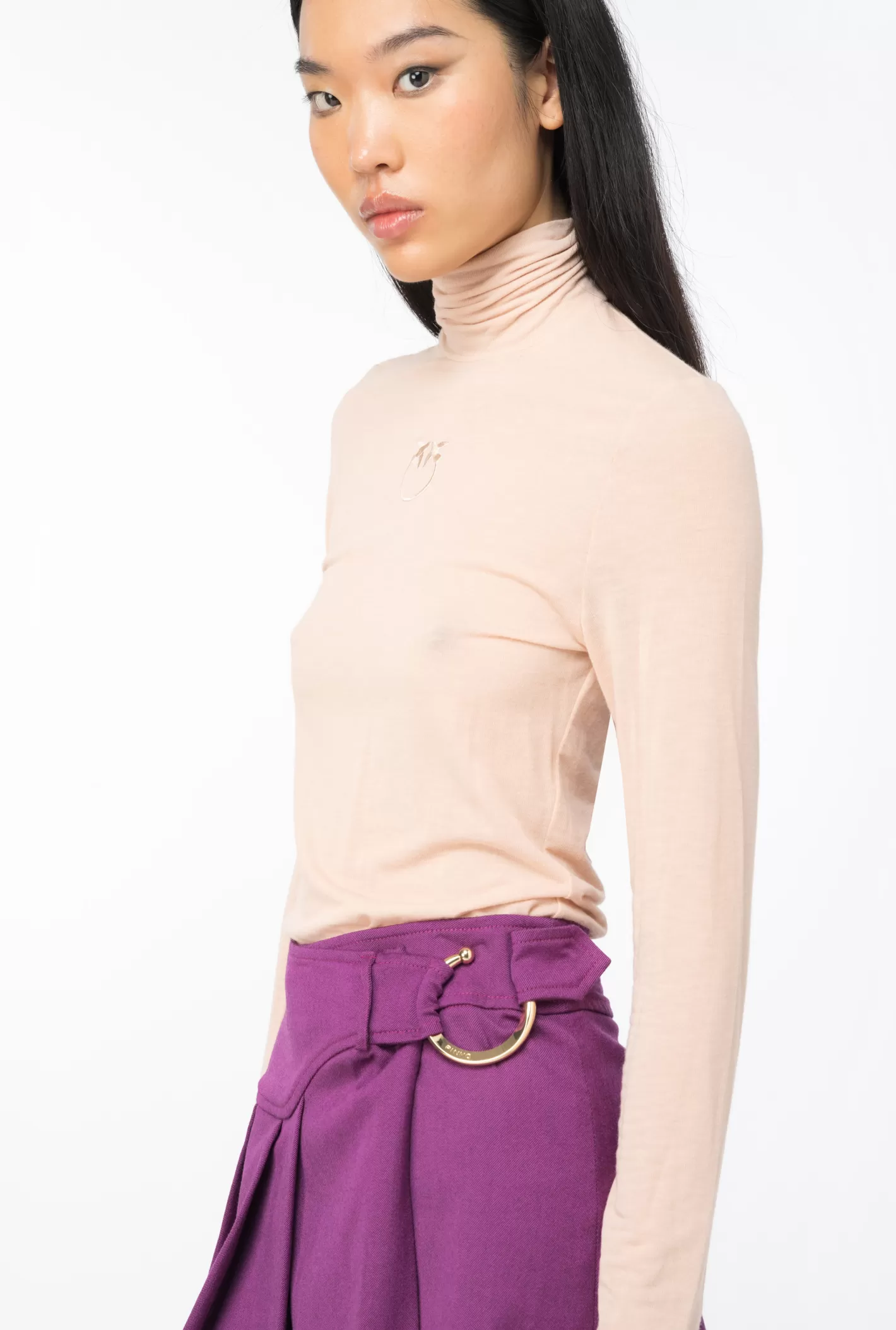 Pinko Minigonna flanella con fibbia piercing VIOLA SCURO Discount