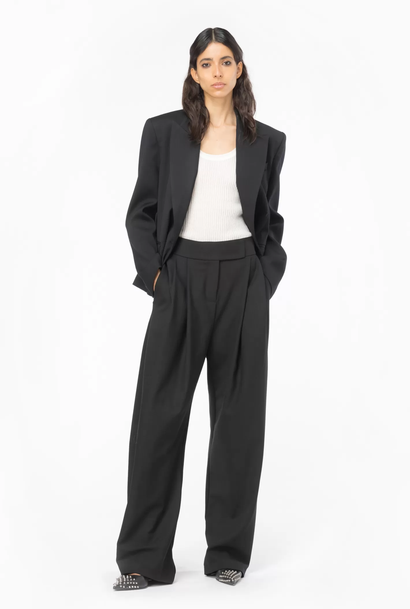 Pinko Pantaloni ampi con pences NERO LIMOUSINE Cheap