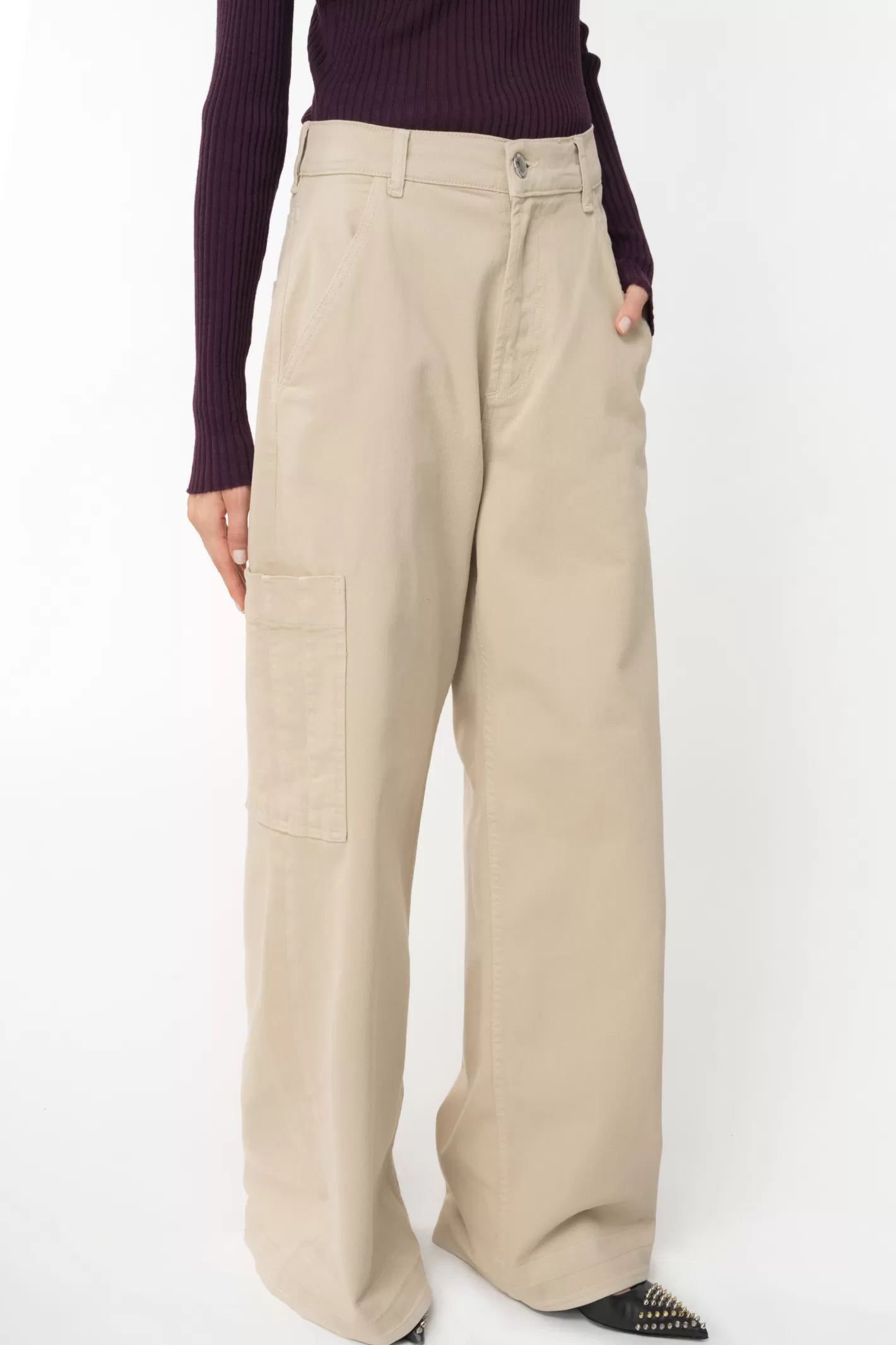 Pinko Pantaloni cargo gabardina stretch MACIGNO Cheap