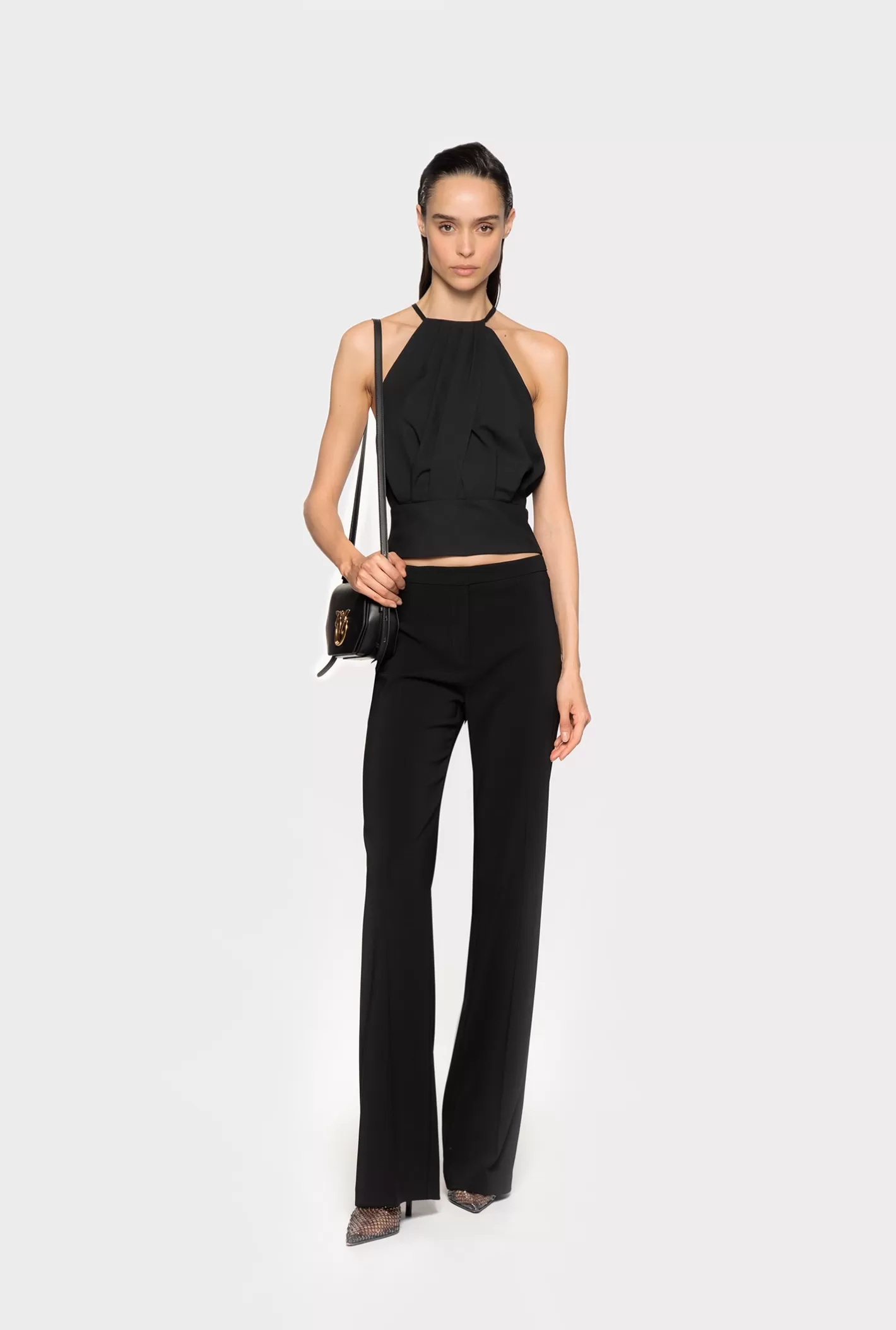 Pinko Pantaloni flared stretch NERO LIMOUSINE Sale