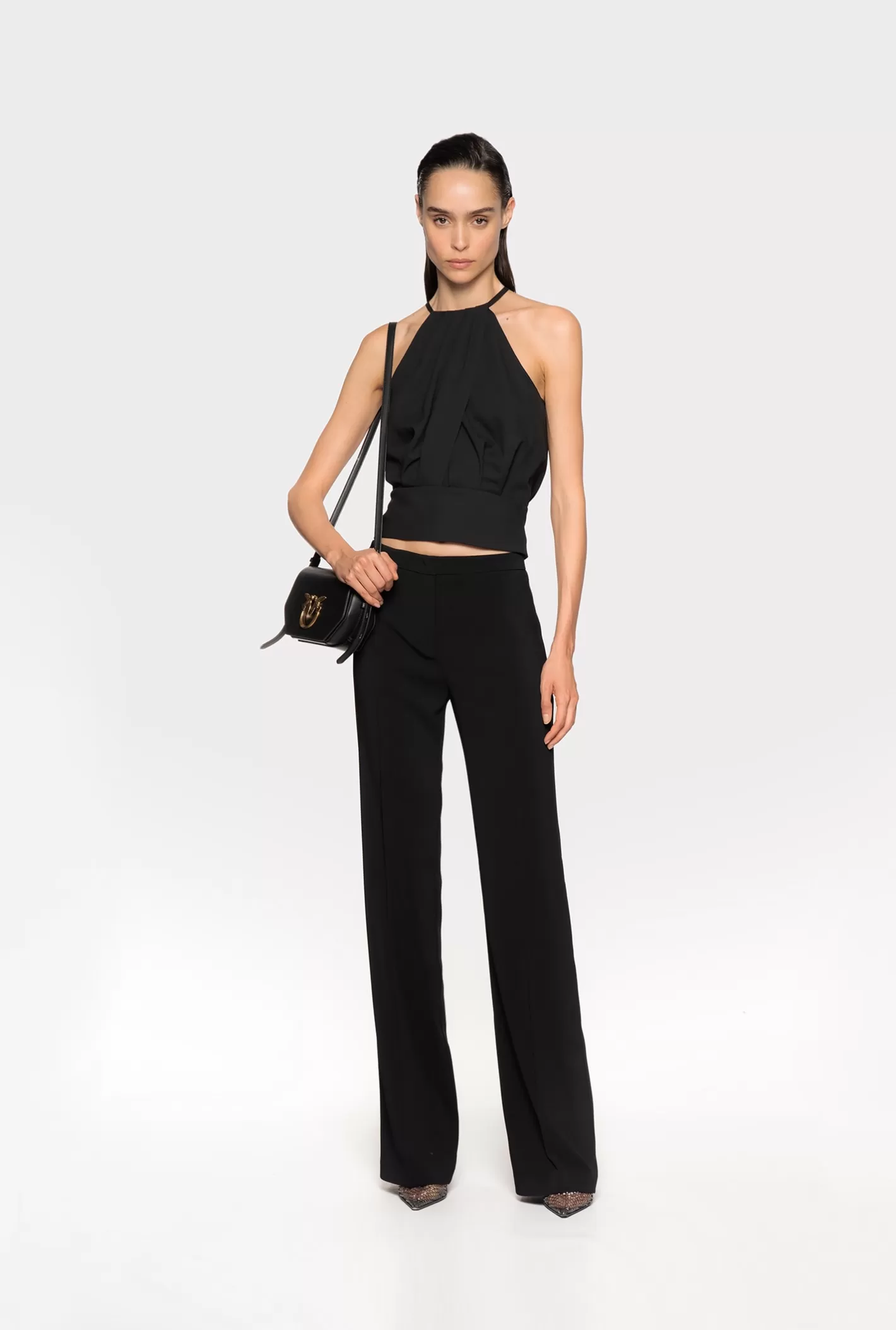 Pinko Pantaloni flared stretch NERO LIMOUSINE Sale