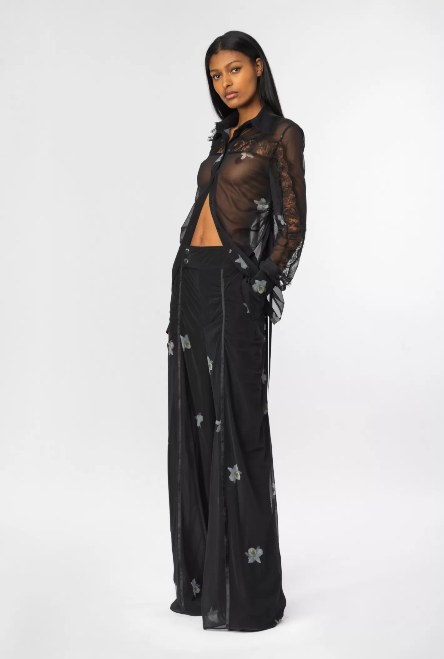 Pinko Pantaloni in tulle Reimagine by Patrick McDowell NERO/BIANCO Fashion