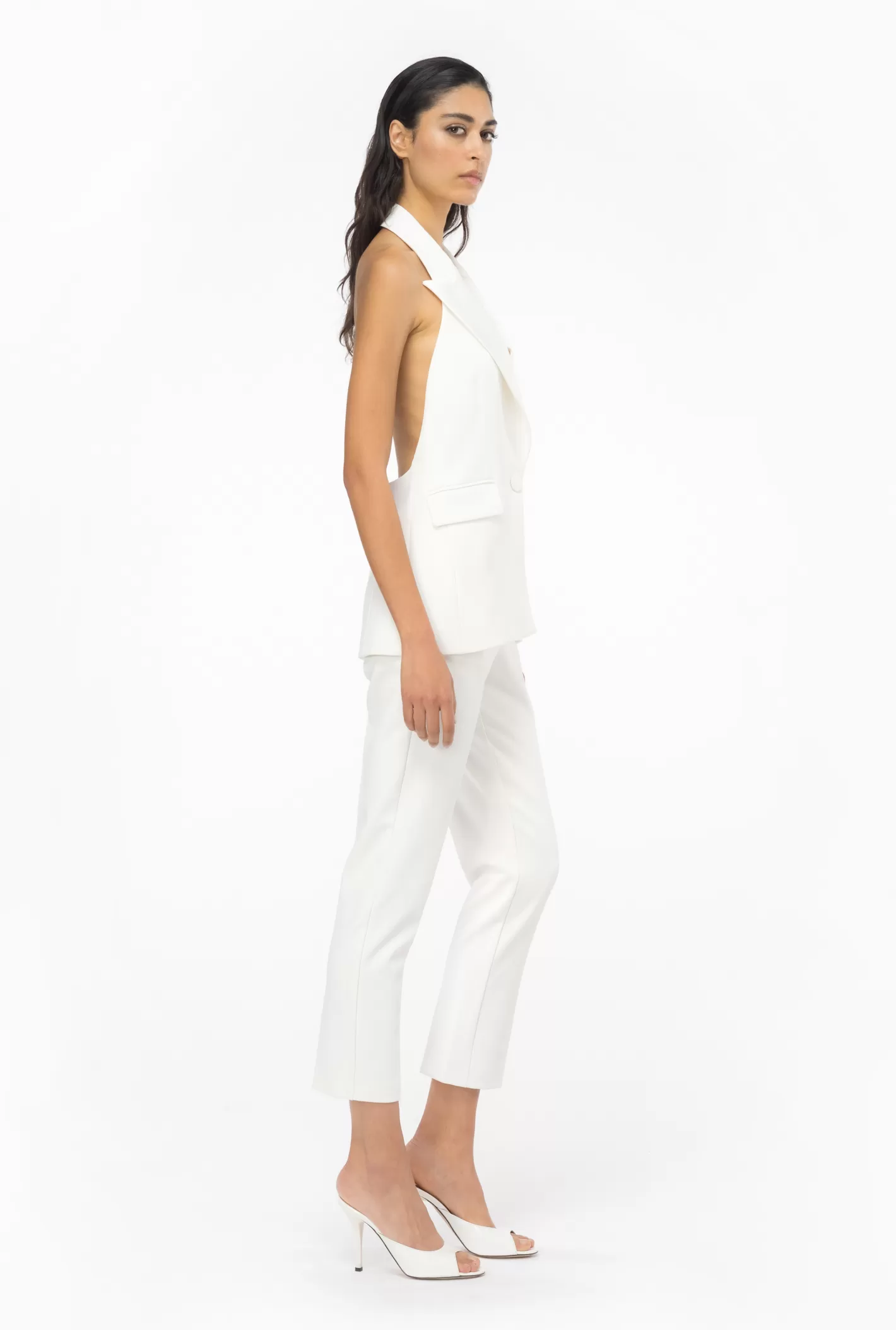 Pinko Pantaloni slim crêpe tecnico stretch BIANCO-BIANCANEVE Fashion