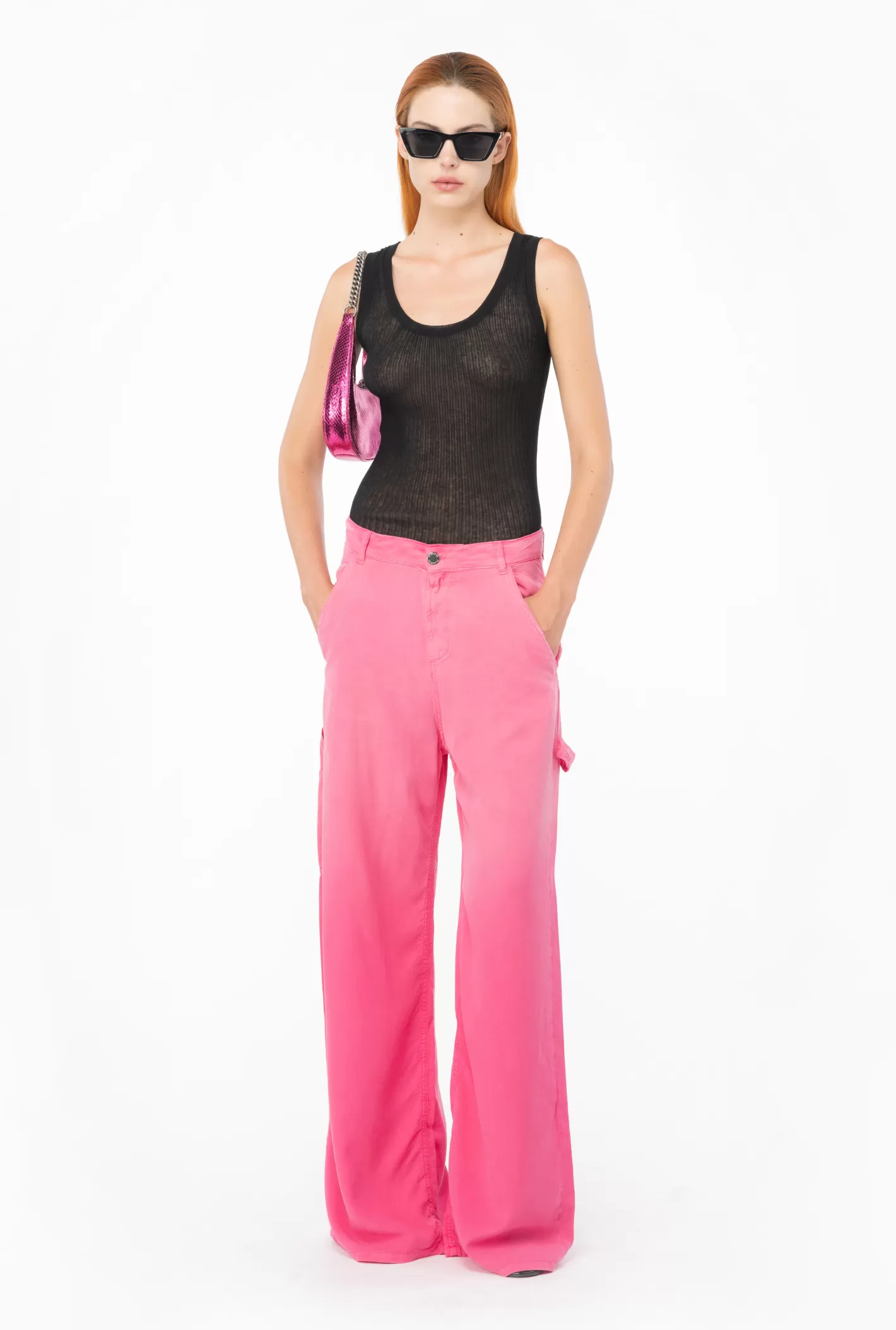 Pinko Pantaloni workwear tela sfumata BARBABIETOLA CH Discount