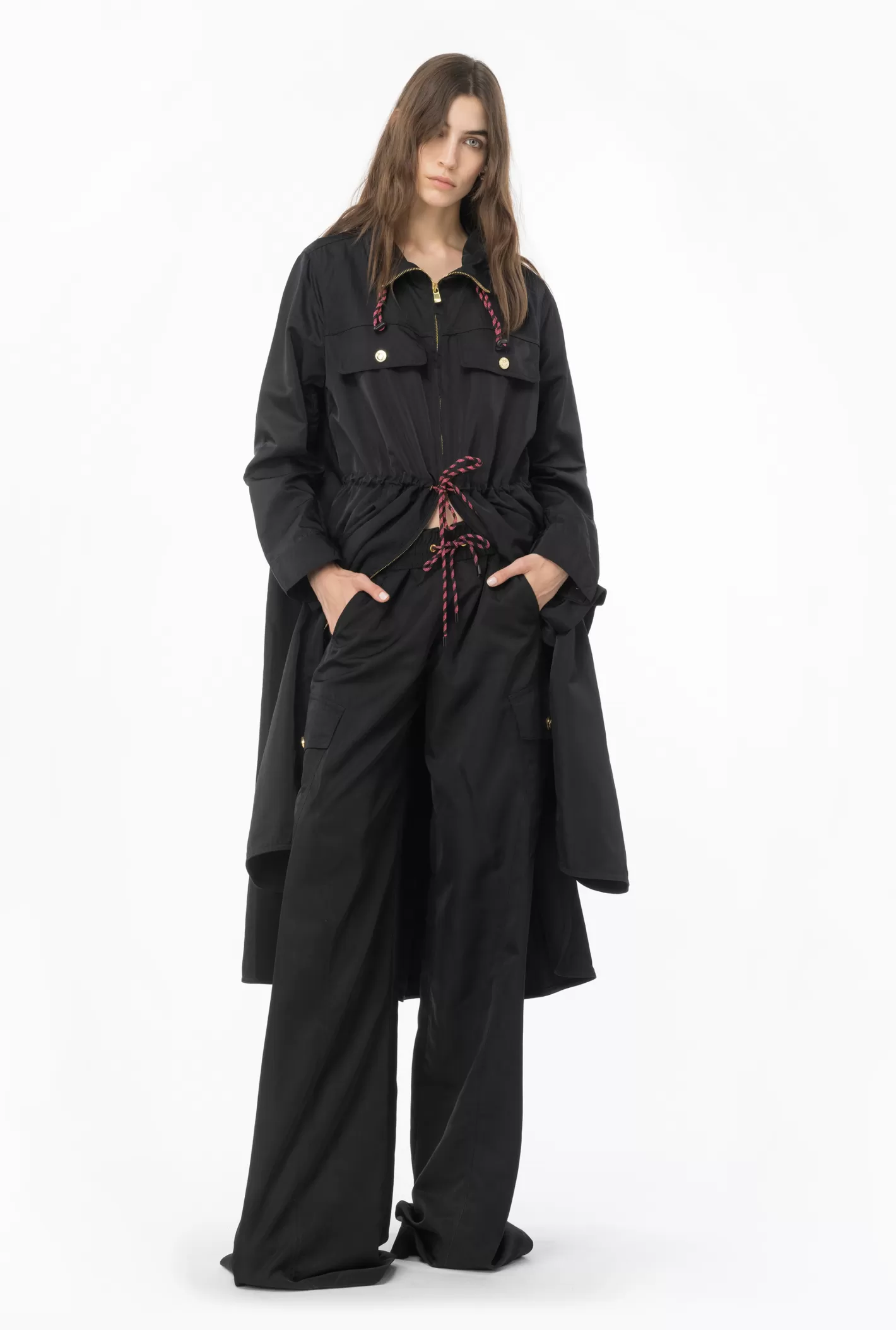 Pinko Parka twill tecnico con balza NERO LIMOUSINE Hot